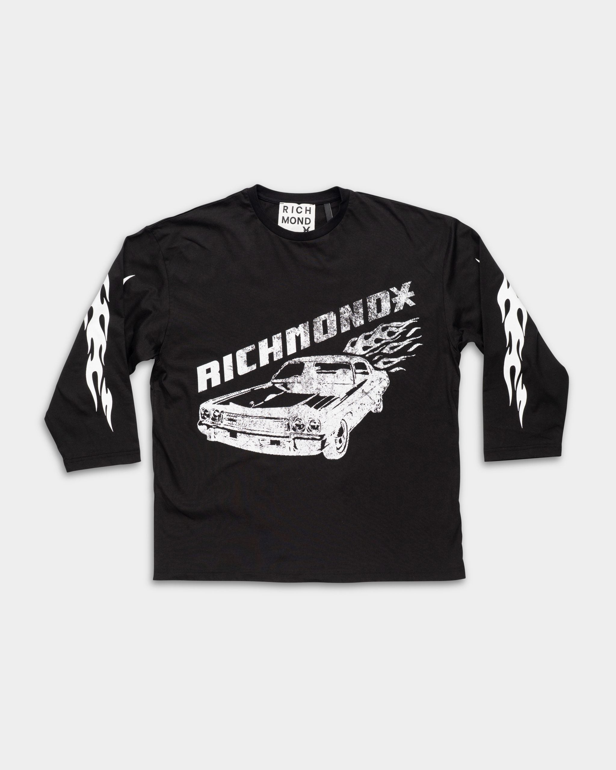 John Richmond Men's T Shirt Over Laupane | UMA25426TSFRT-Black