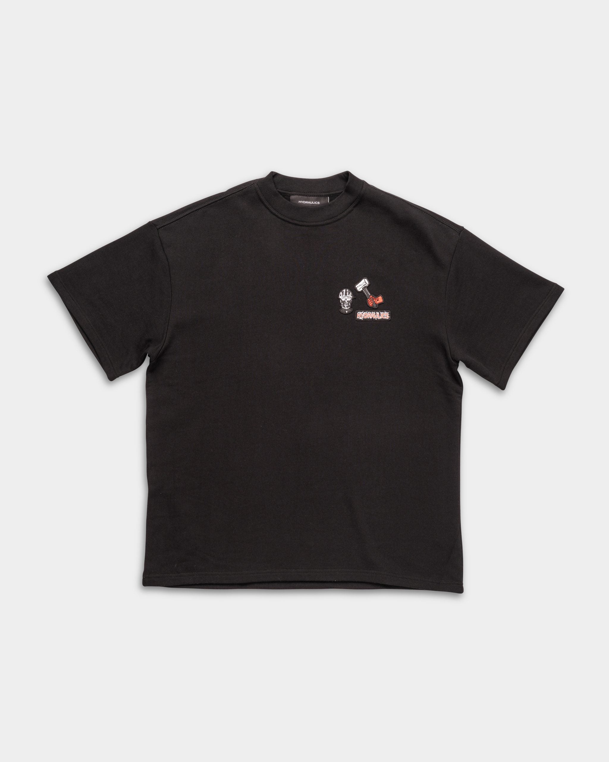 Hydraulics Men's The Creators Badge Oversized Fleece T Shirt Black |