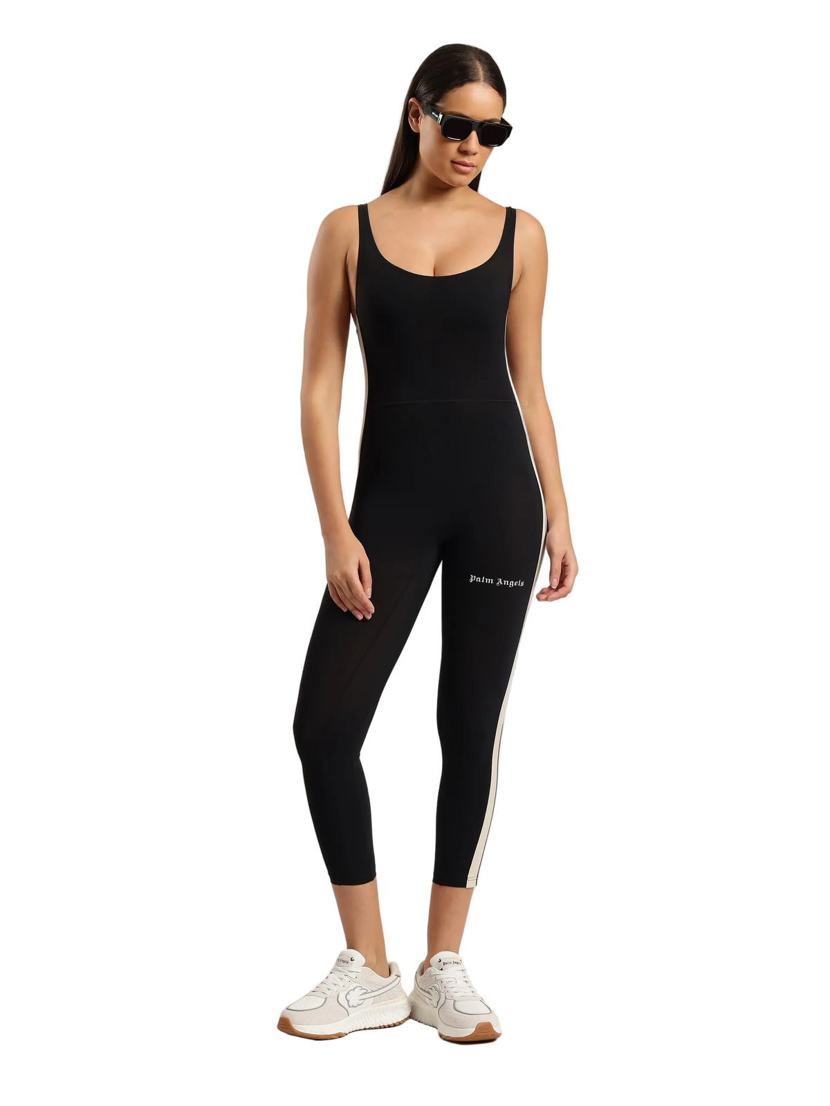 Palm Angels Womens Logo Active Track Jumpsuit | PWVP002S26FAB001-1003