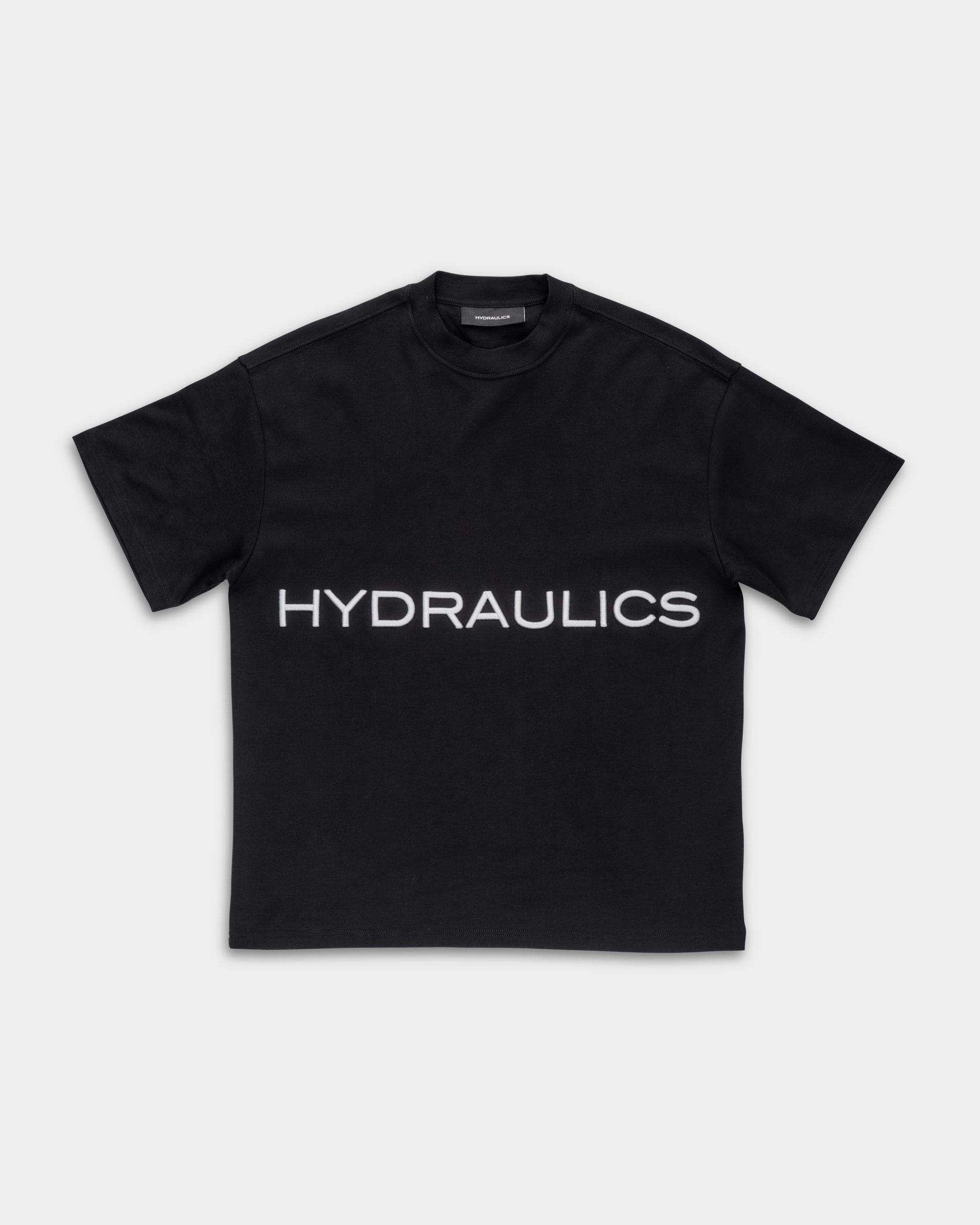 Hydraulics Men's 3D Embroidered Logo Oversized Fit T Shirt Black