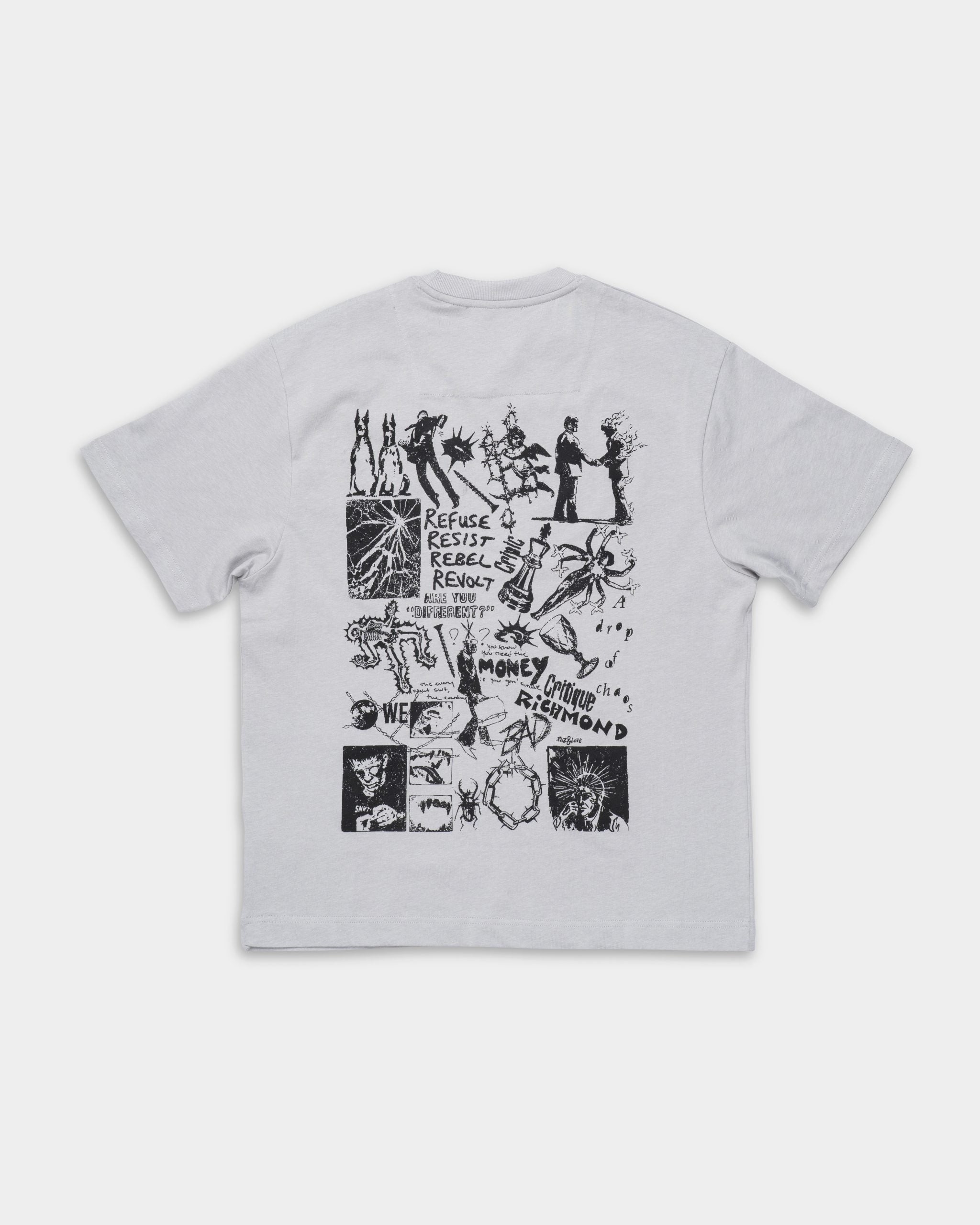John Richmond Men's Tapoa Over T Shirt | UMP26070TSJSC-Grey Circular