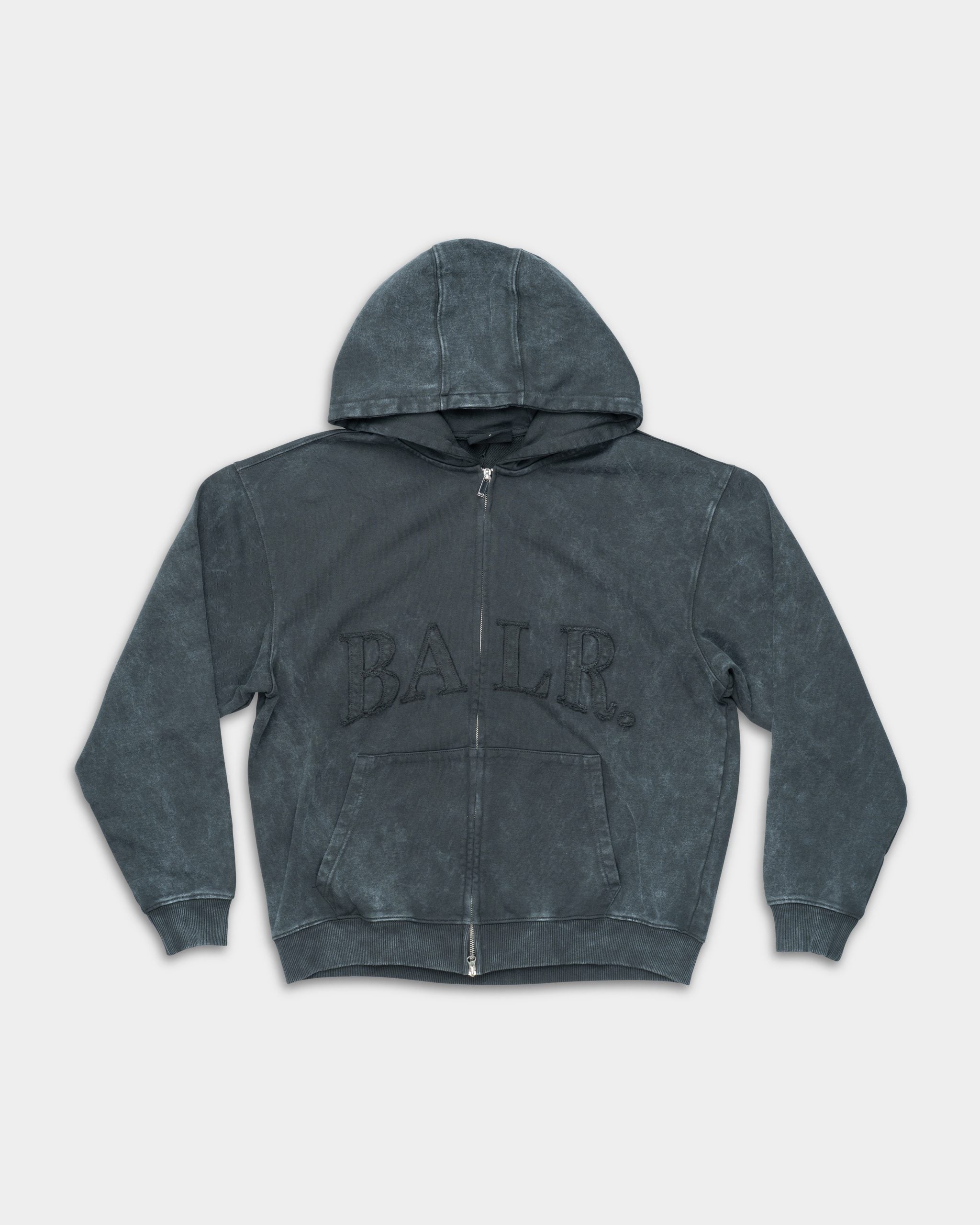 BALR Men's Urban Washed Zip Hoodie | B1269.1009-Volcanic Grey