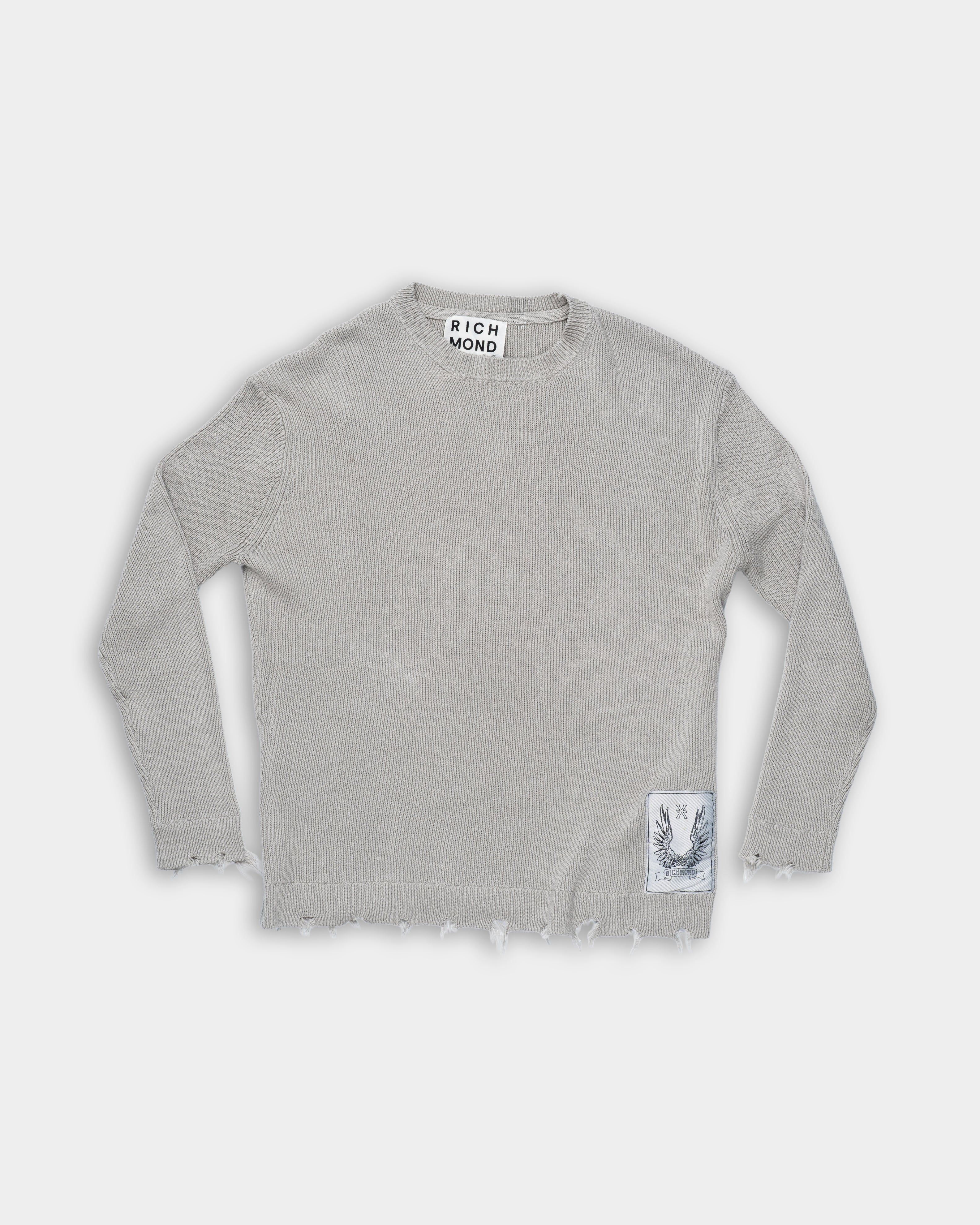 John Richmond Men's Budruk Sweater (Crew Neck) | UMP26231MAGD-Grey Circular