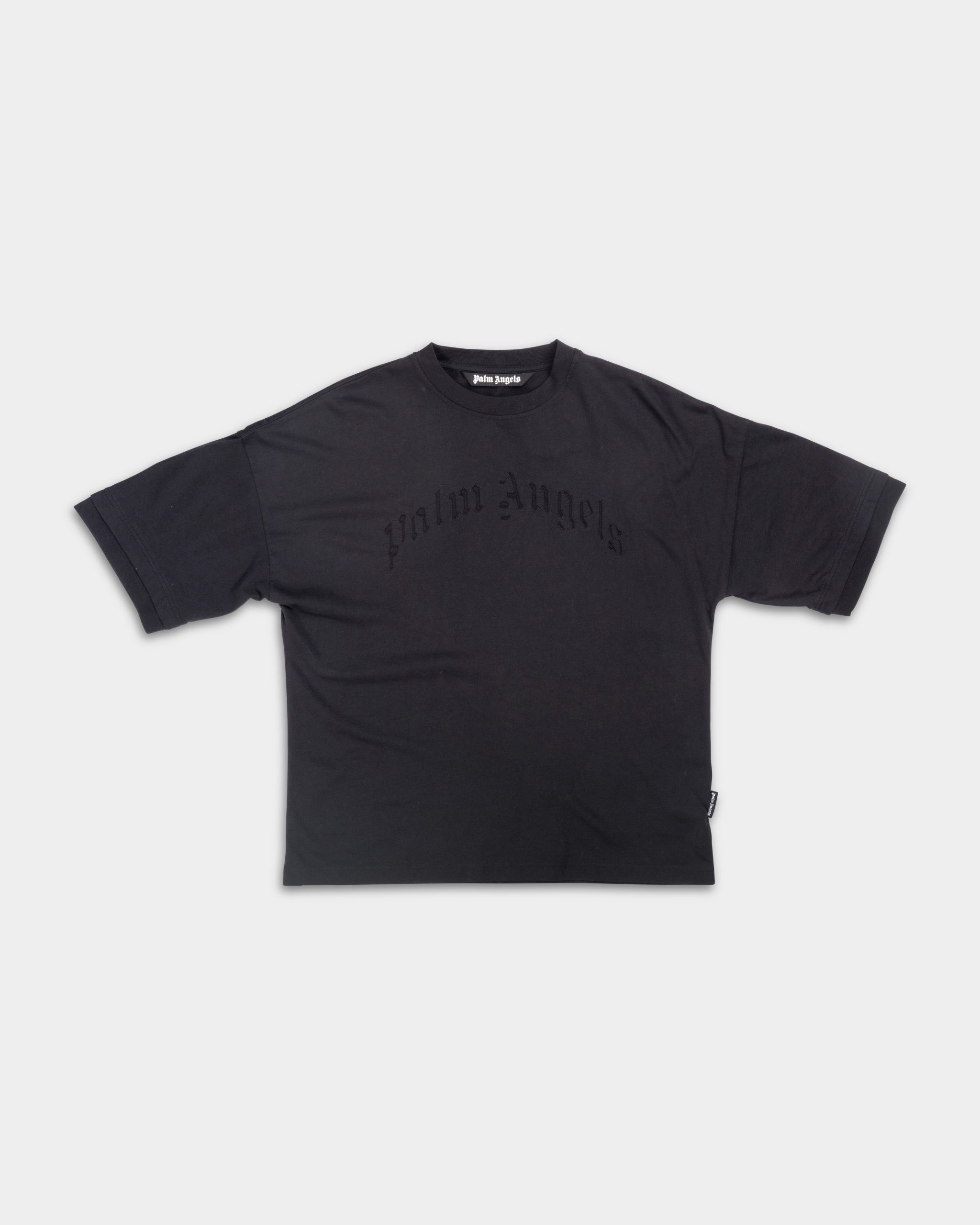 Palm Angels 下のみ Palm Angels Men's Curved Logo Loose Double Tee | Hydraulics Stores