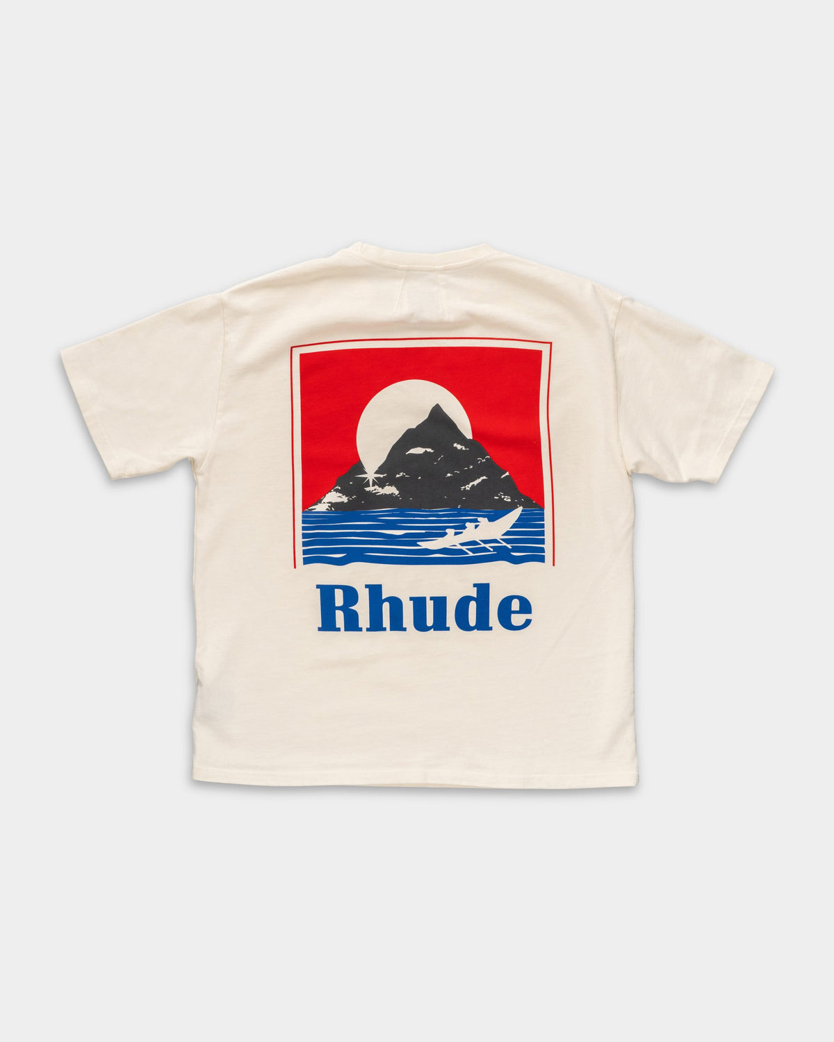 Rhude Men's Moonlight Regatta Tee Vintage White/Red/Blue | RHPS26TT18012-6010