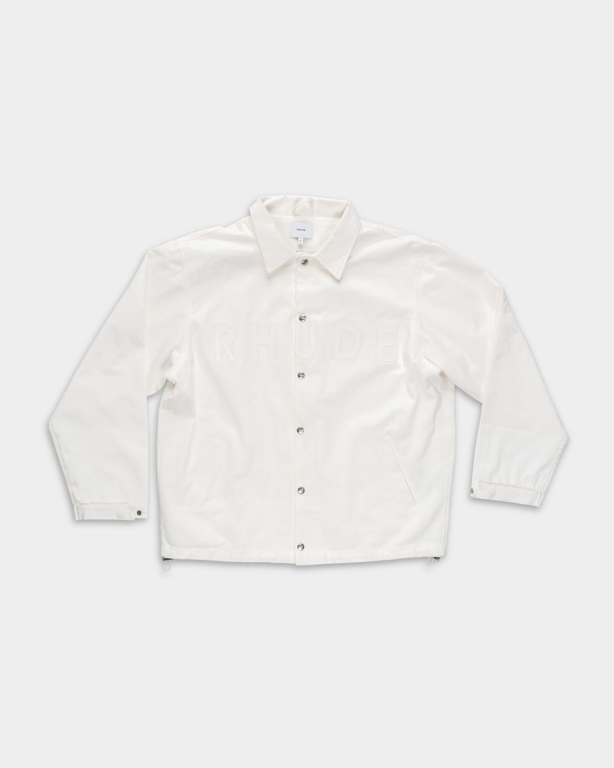 Rhude Men's Logo Coaches Jacket White/White | RHPS26JA01119-6031