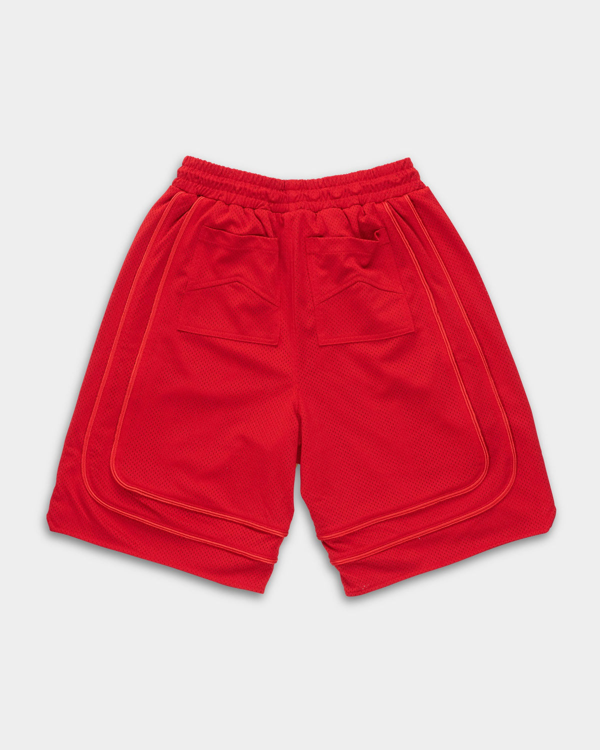 Rhude Men's Baggy Mesh Collegiate Logo Shorts Red/Red | RHPS26SH02016-6022