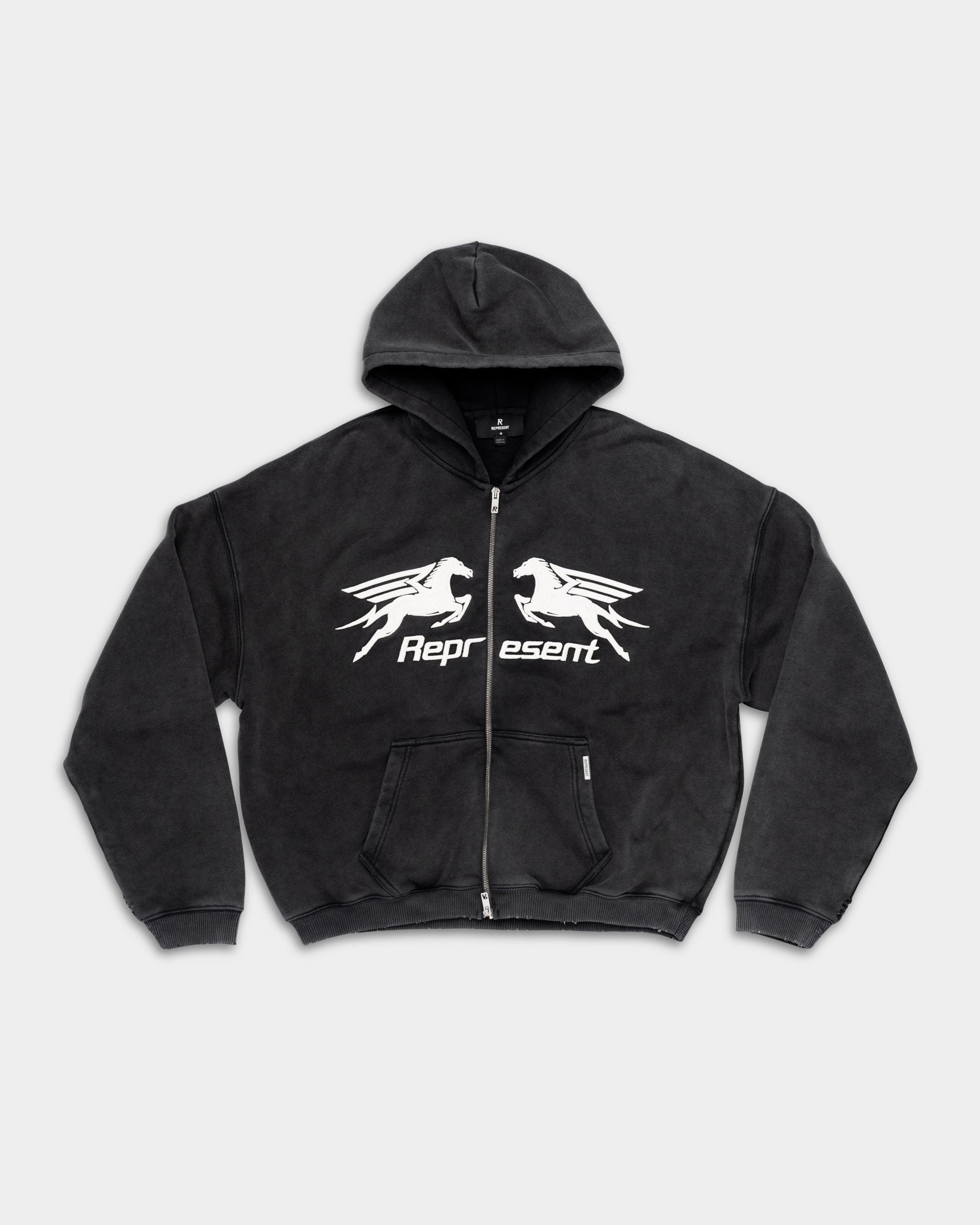 Represent Men's Pegasus Zip Through Hoodie | MLM100687-47-Vintage Grey
