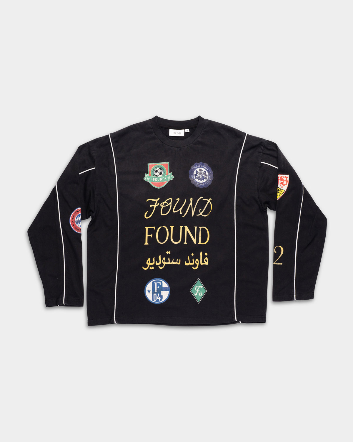 Found Men's Multi Language LS Jersey Vintage Black | FOSS26TT02012-0027