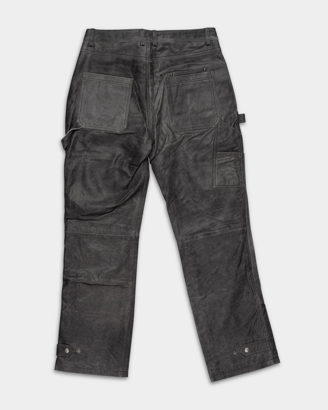Found Men's Carpenter Leather Pants Vintage Black | FOSS26PA01324-0027