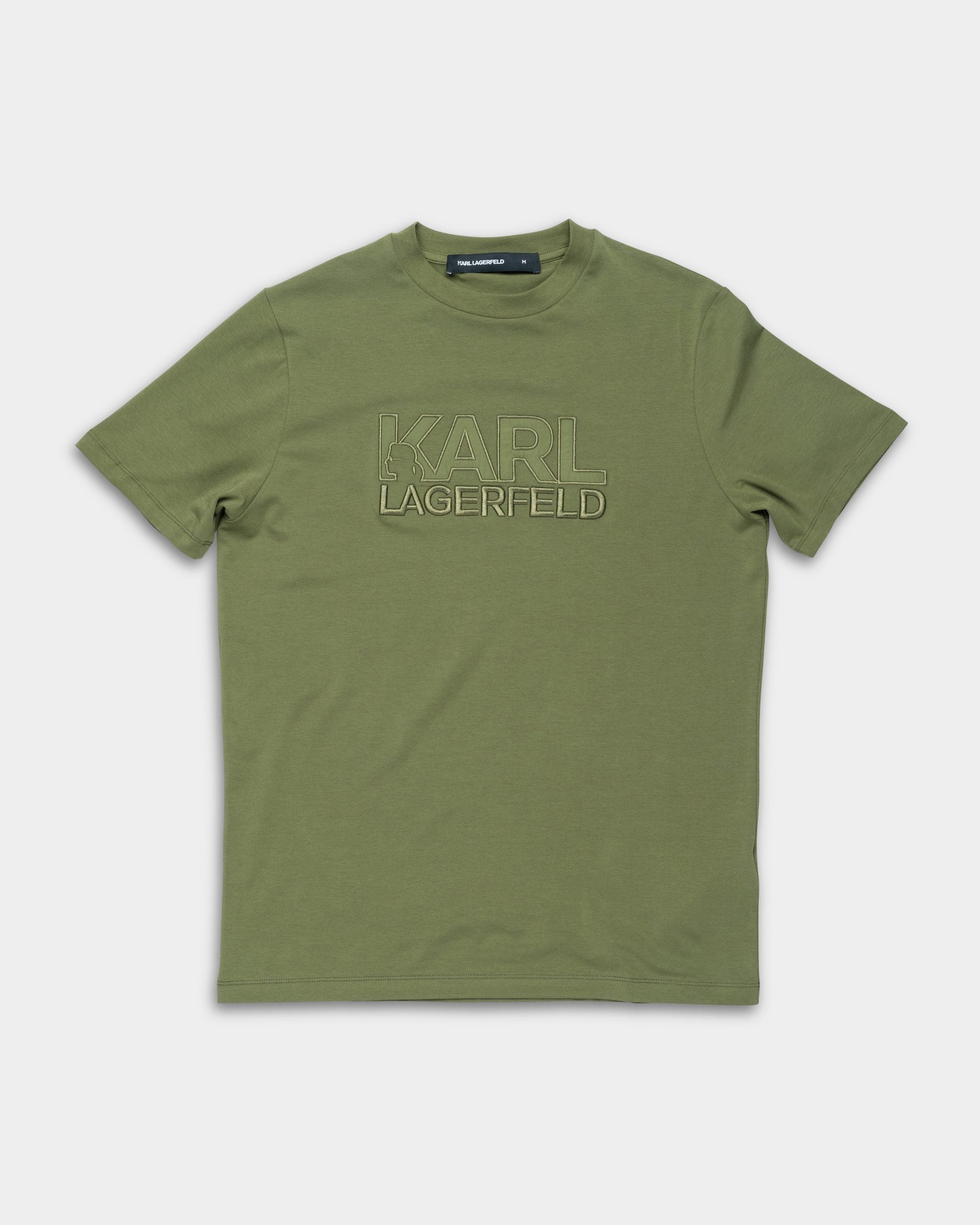 Karl Lagerfeld Mens Crewneck T Shirt Olive | 755035562221-550