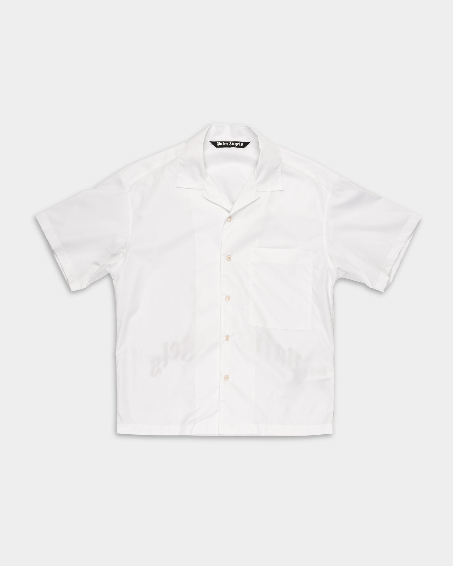 Palm Angels Men's B Curved Logo Bowling Shirt |  PMGG00AS26FAB001-0310