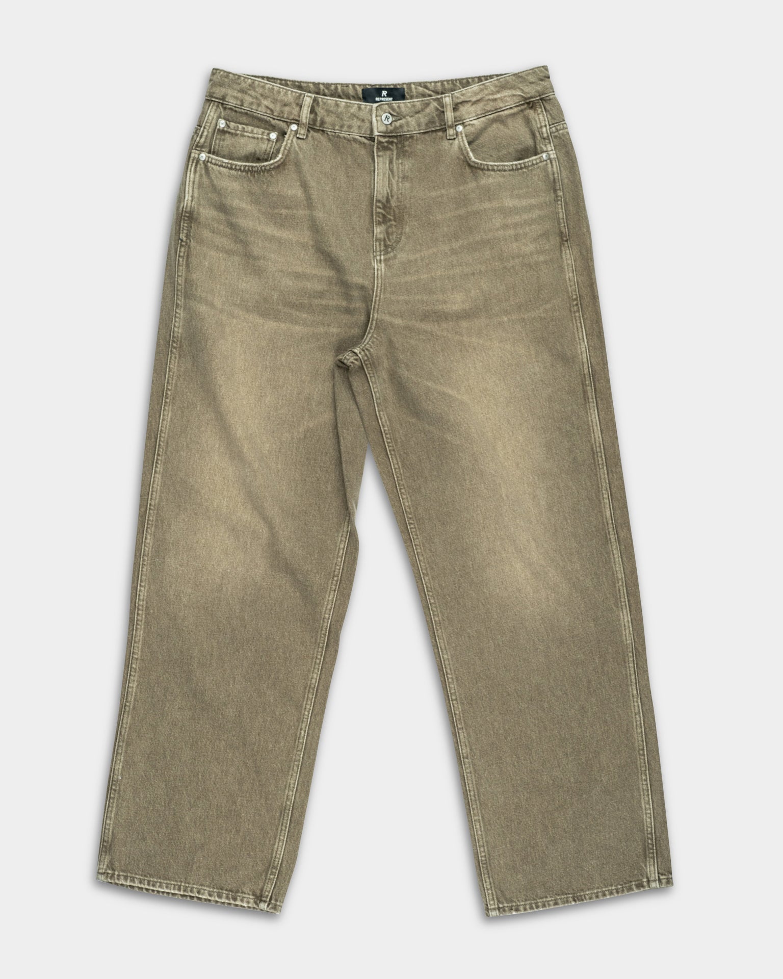 Represent Men's R3 Baggy Denim | MLM100333-59-Washed Olive
