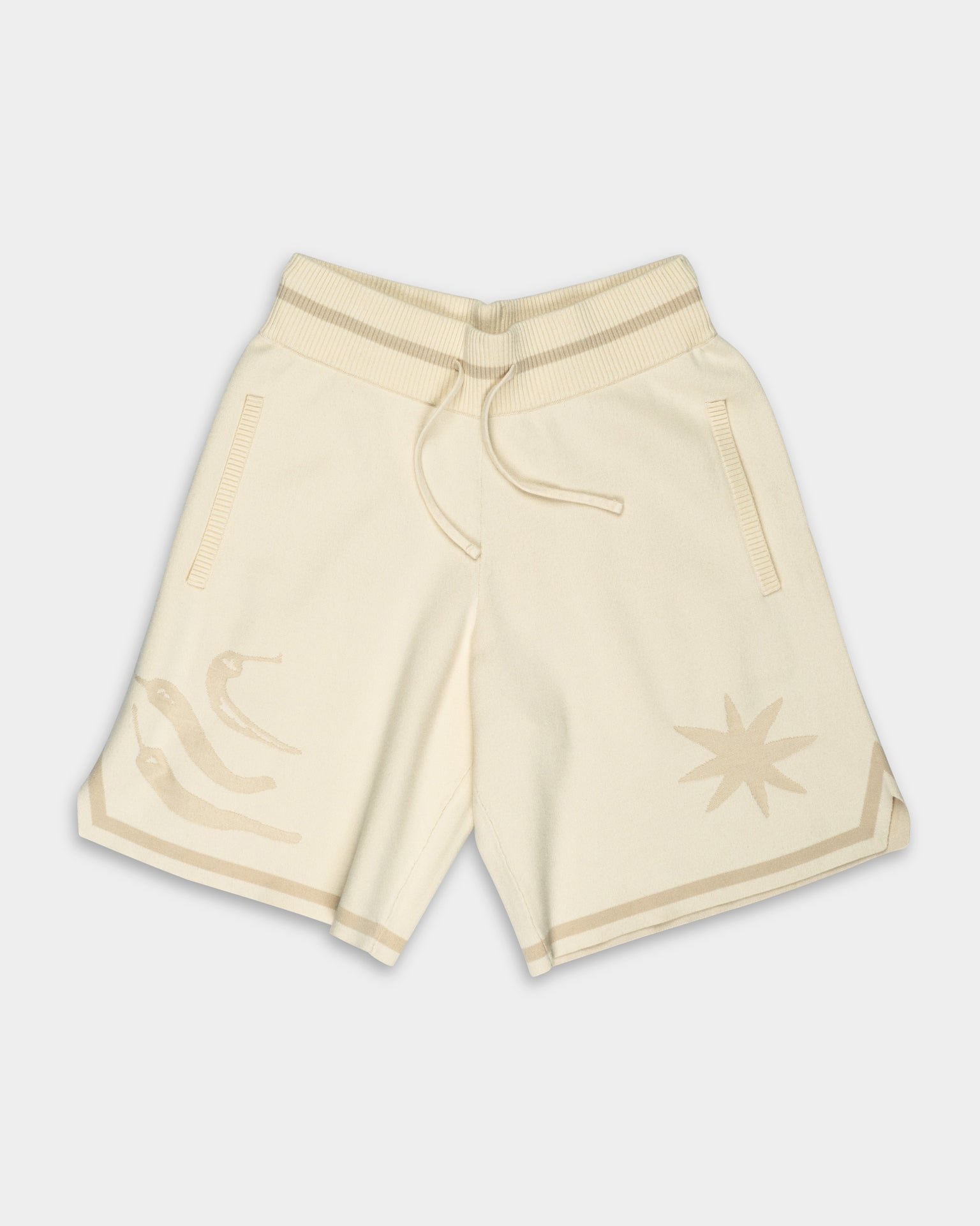 Filling Pieces Men's Knit Shorts Breaking Bread Antique White | 412672500303-214