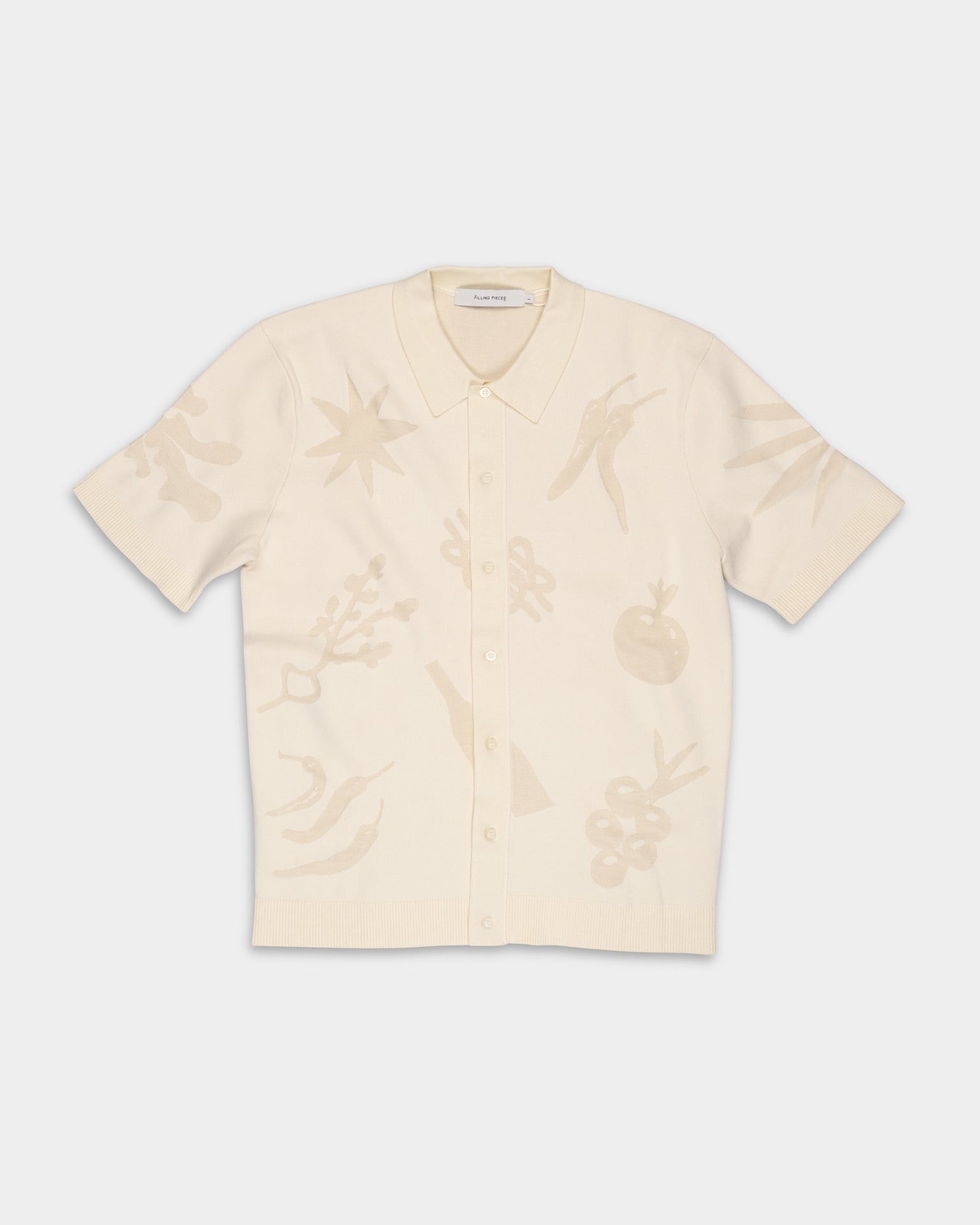 Filling Pieces Men's Knit Shirt Breaking Bread Antique White | 412671500303-214