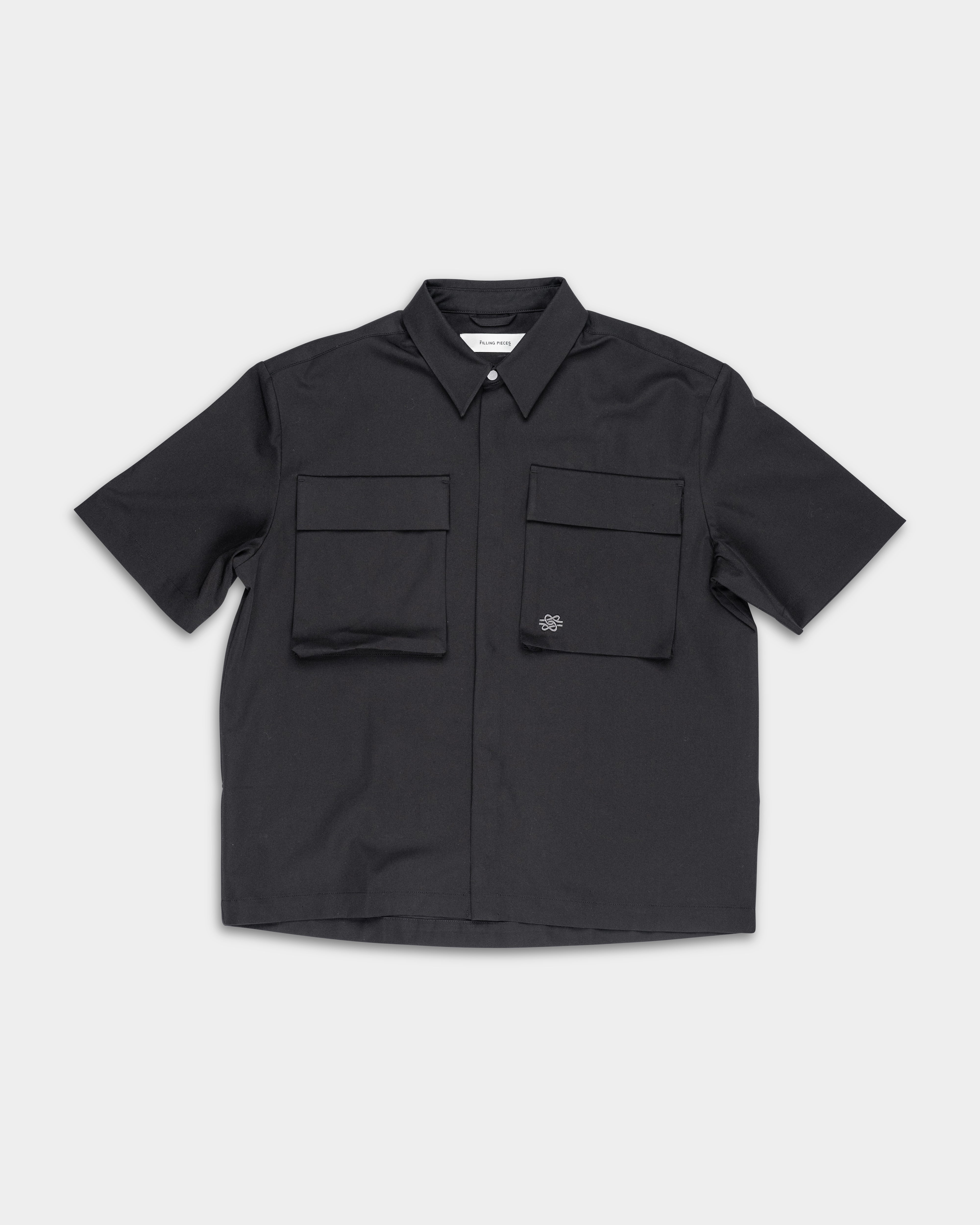 Filling Pieces Men's Resort Shirt Drapy Black | 412655501295-130
