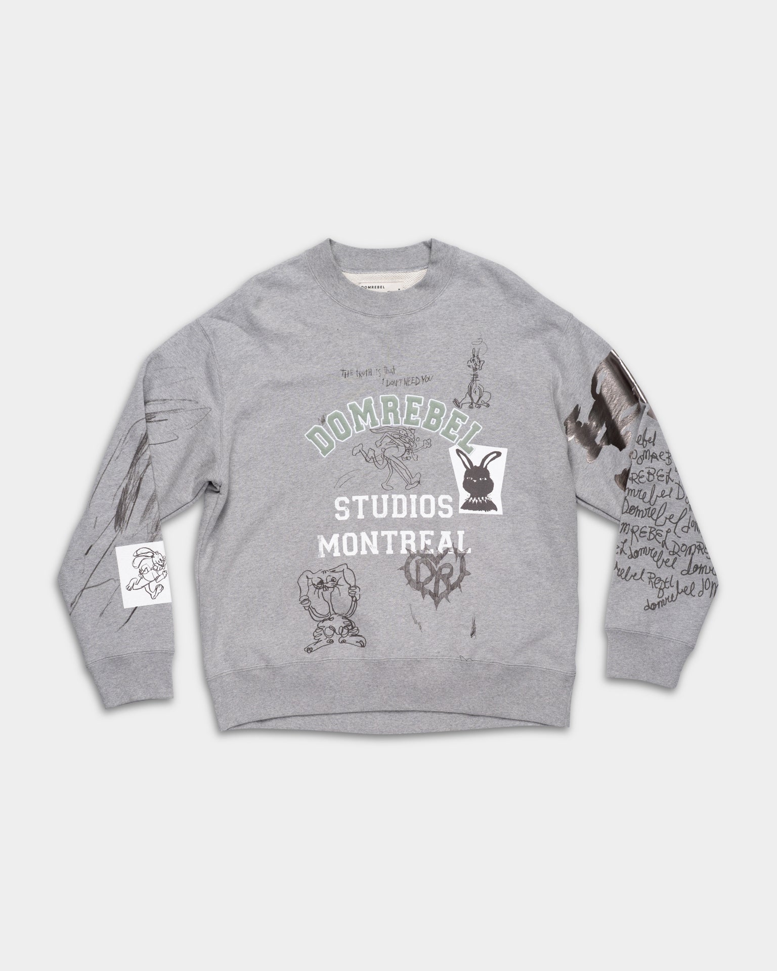 Dom Rebel Men's College Sweatshirt | Heather Grey