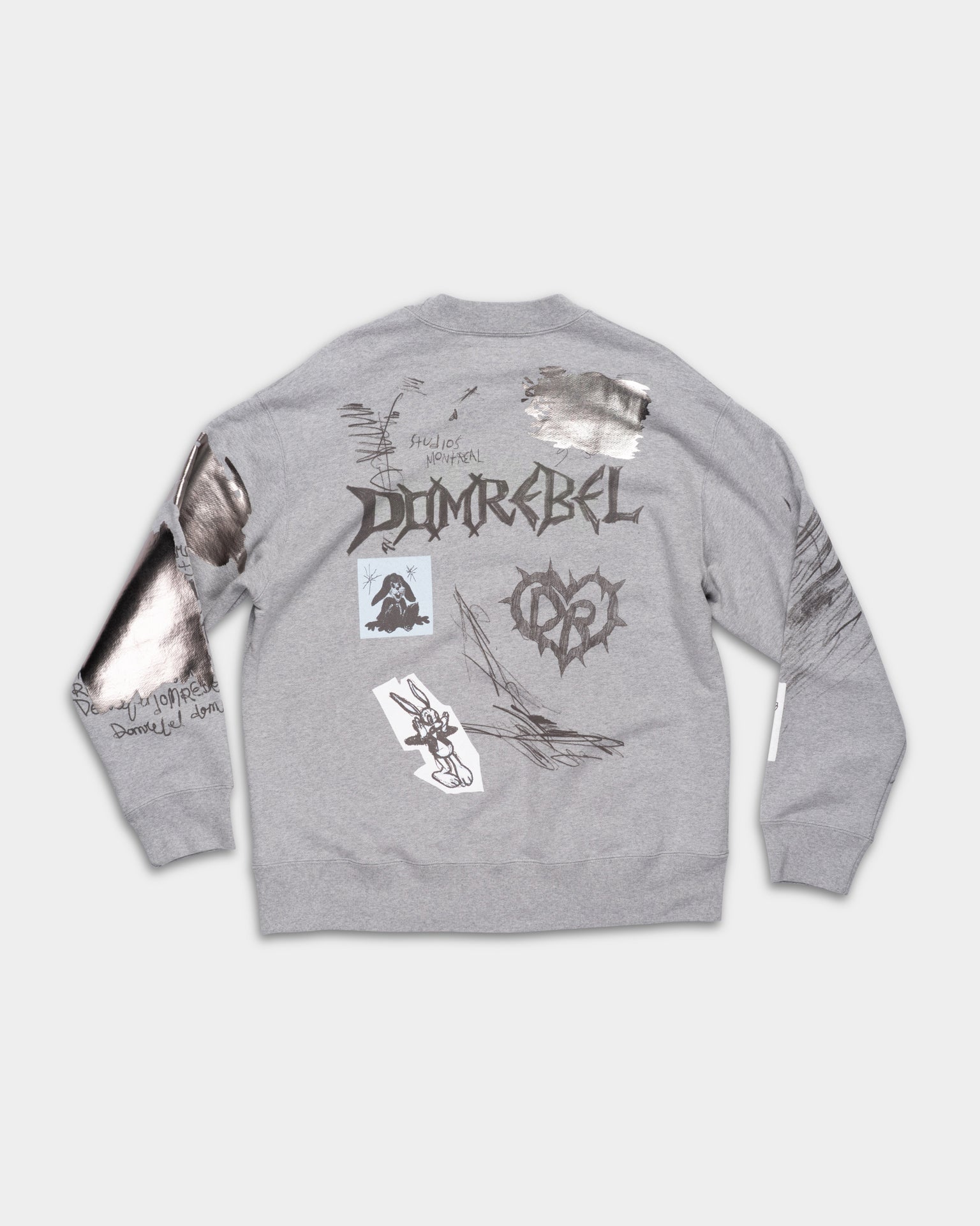 Dom Rebel Men's College Sweatshirt | Heather Grey