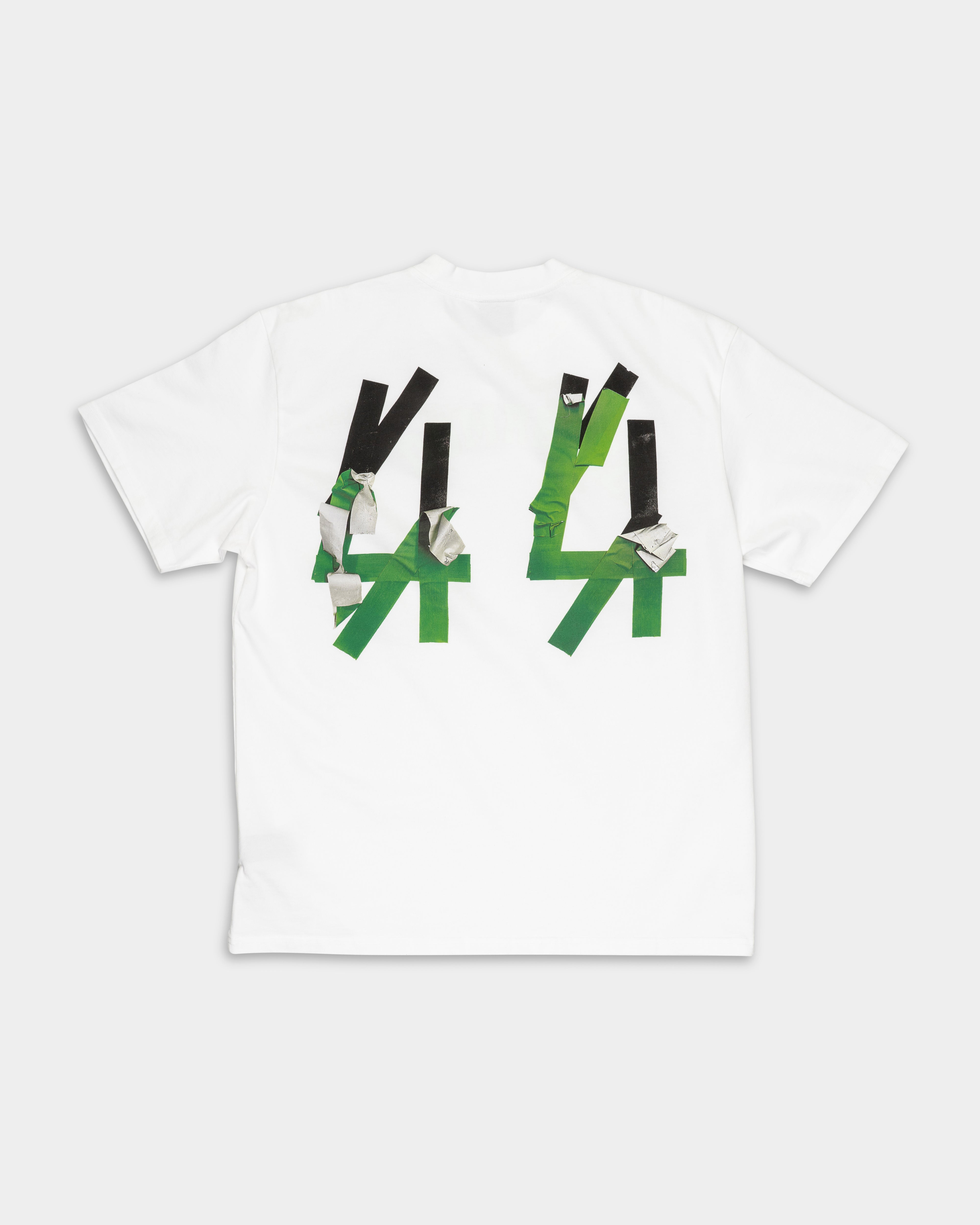 44 Label Group Men's Jersey Tee Optical White/Tape Gaffa Green | FA706-P764