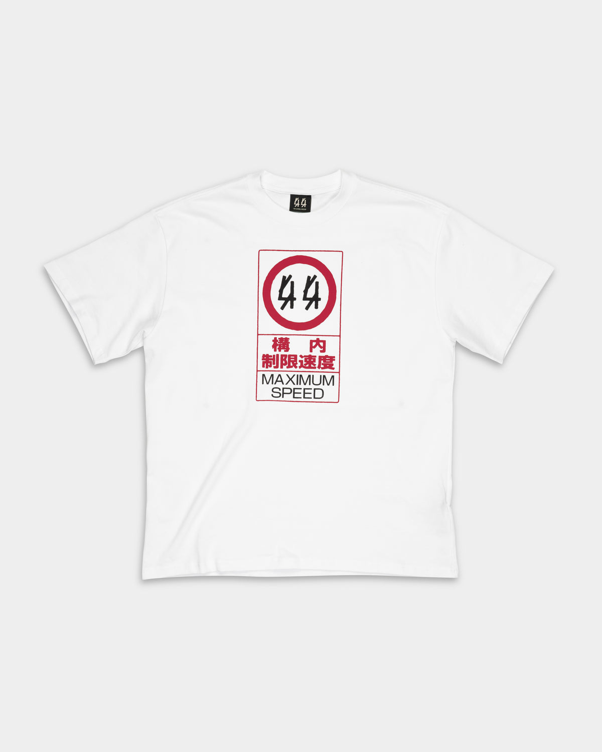 44 Label Group Men's Jersey Tee Optical White/High Risk Red | FA706-P763