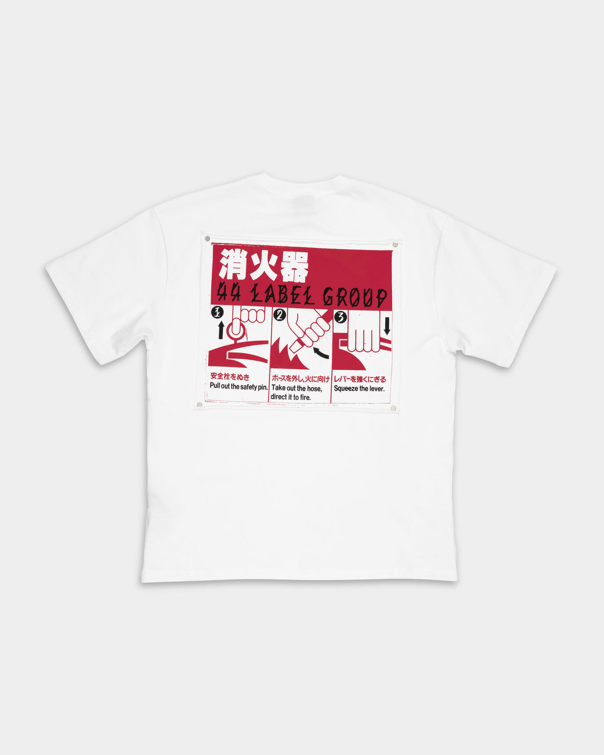 44 Label Group Men's Jersey Tee Optical White/High Risk Red | FA706-P763
