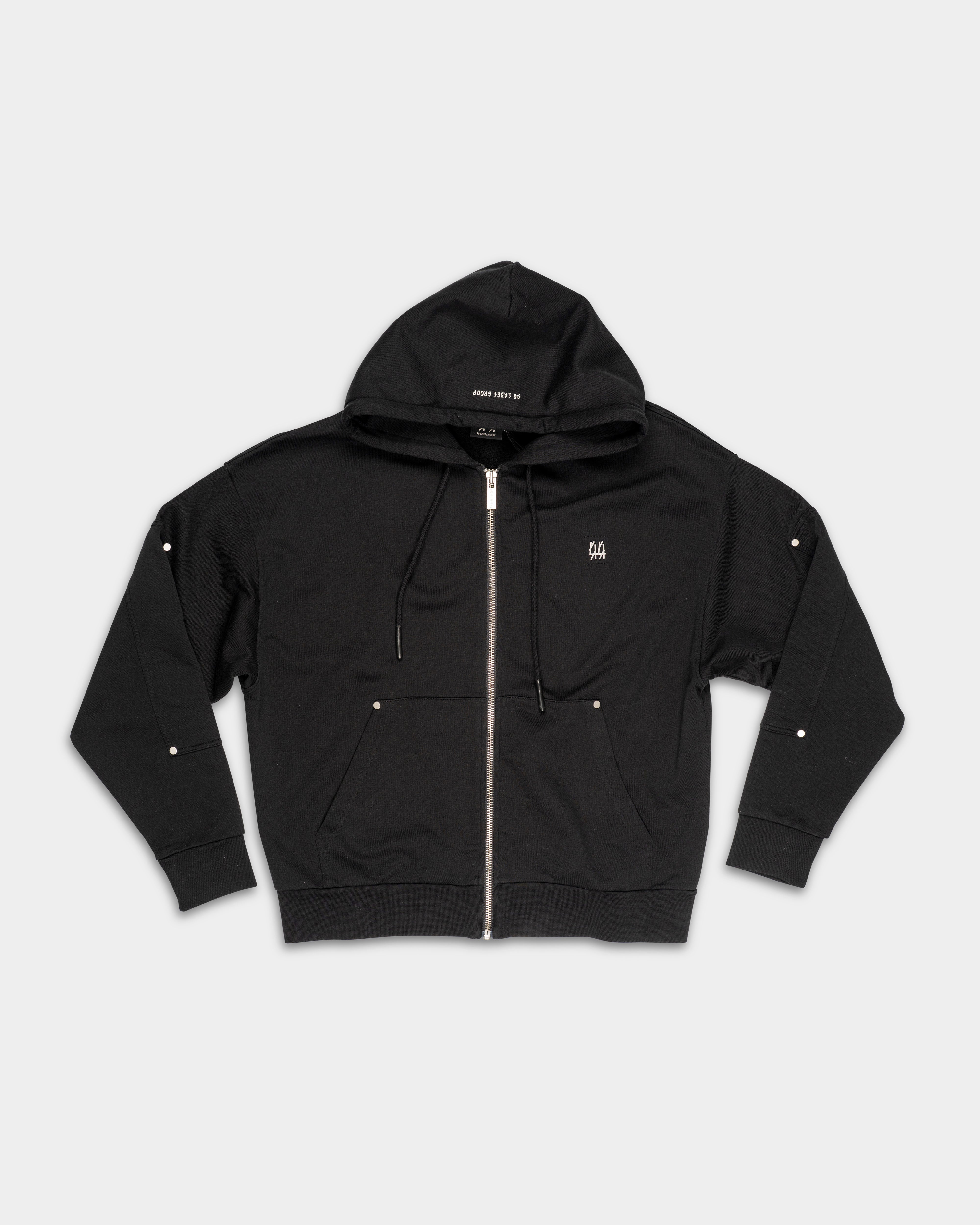 44 Label Group Men's Zip Hoodie New Black | FA583-099