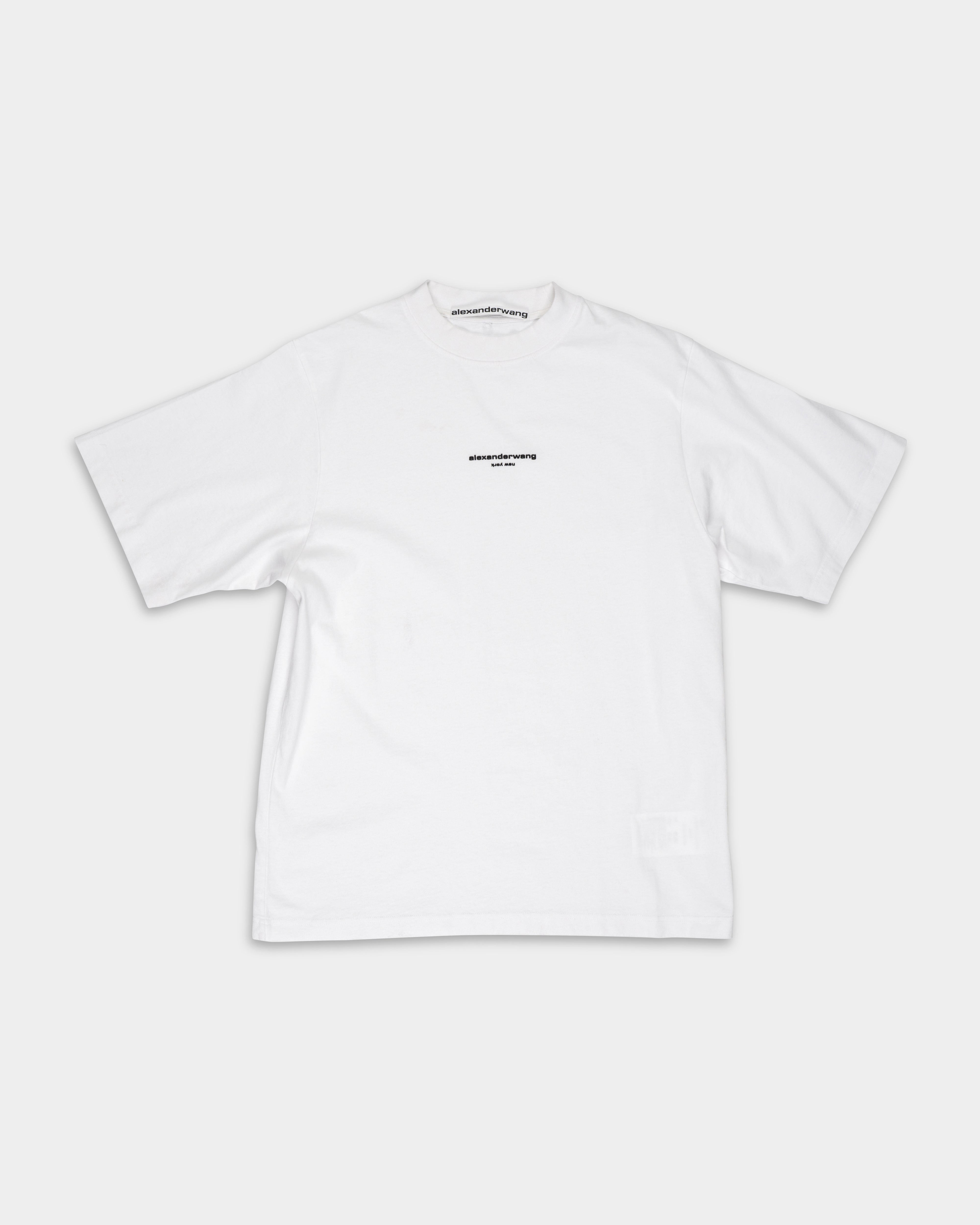 Alexander Wang Short Sleeve Tee w/Logo Print White | UCC3261905-100
