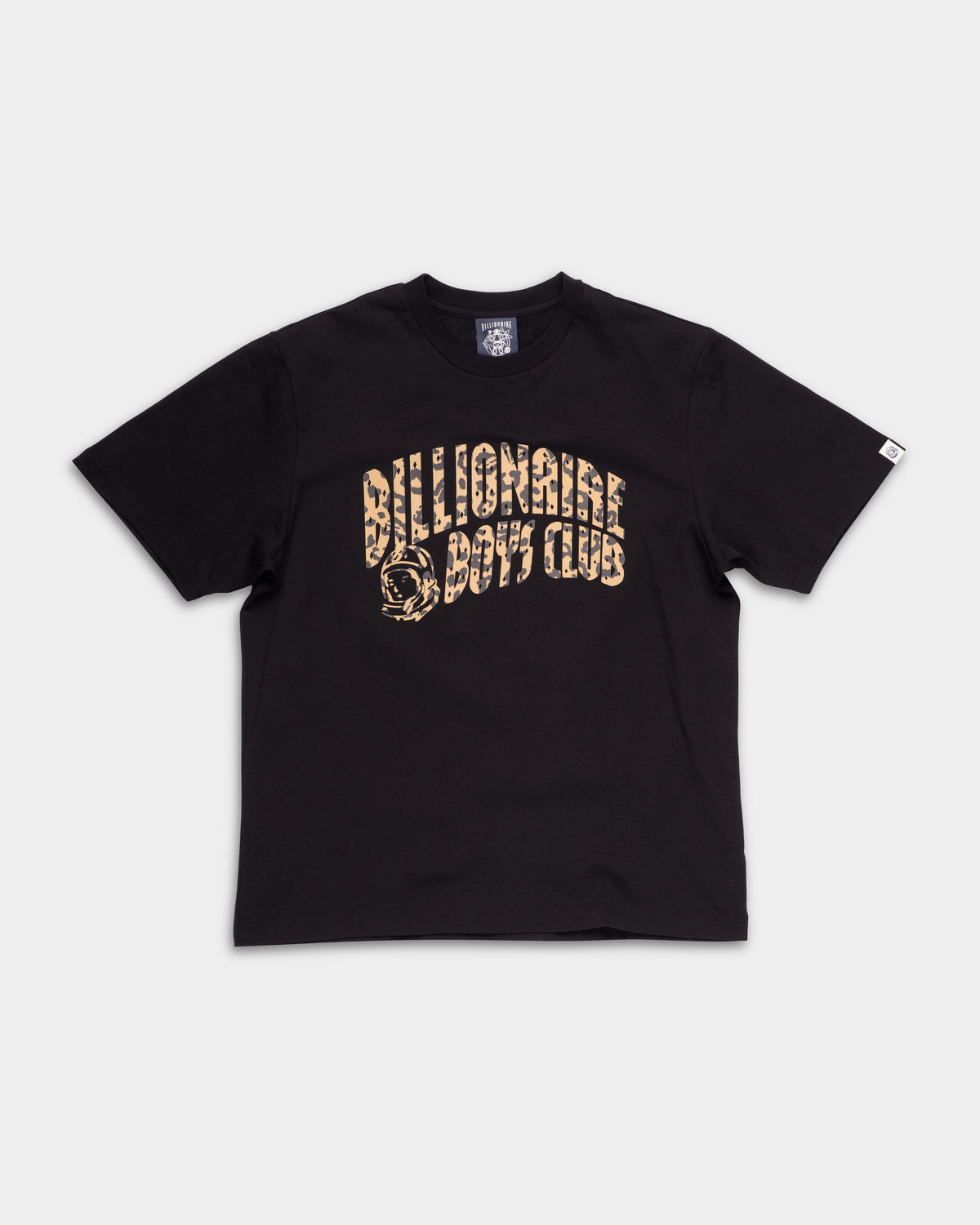 Billionaire Boys Club Men's Leopard Print Arch Logo T Shirt | BBTS2284-Black