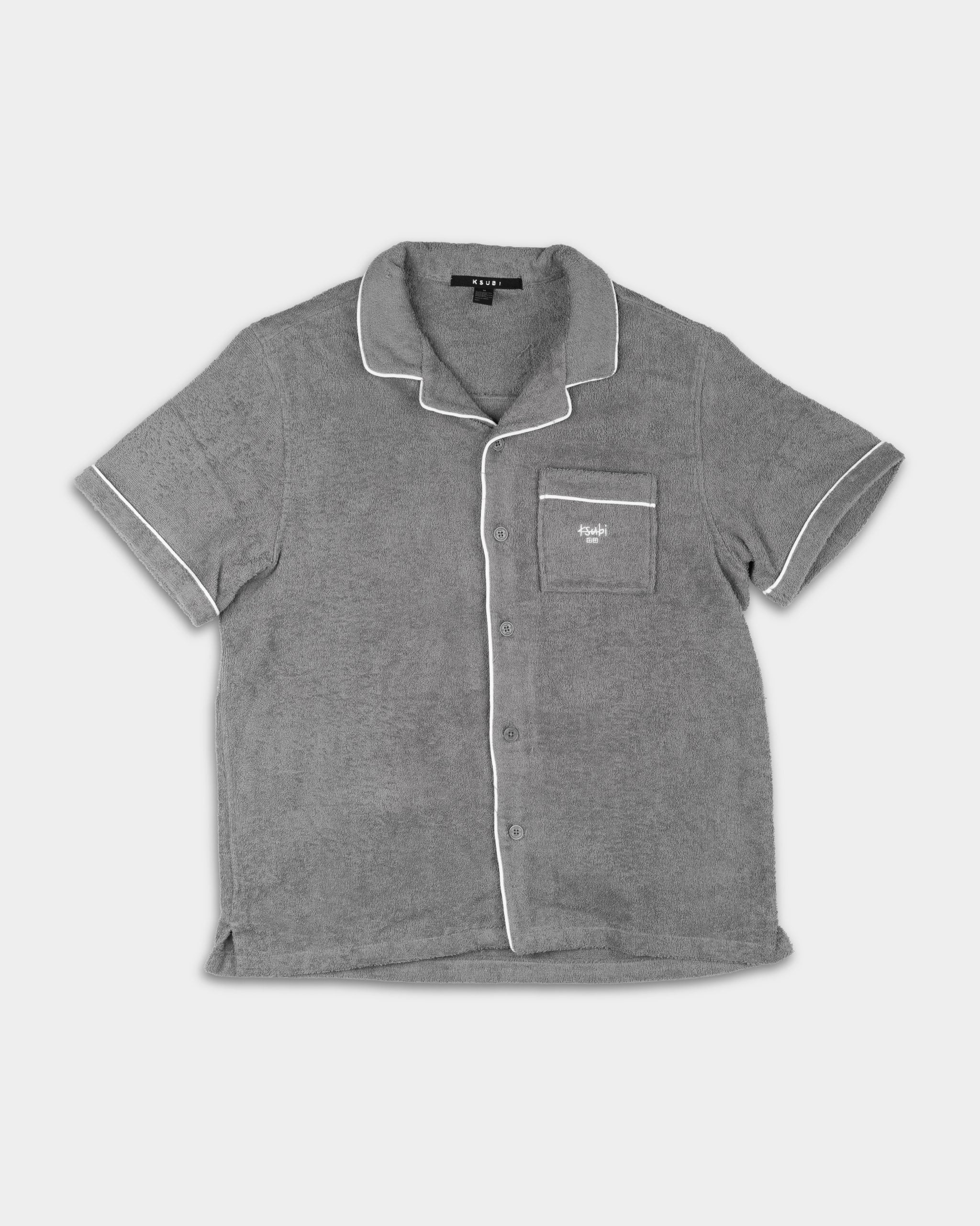 Ksubi Men's Knitted Lounge SS Resort Shirt MPF25SH006 GRY