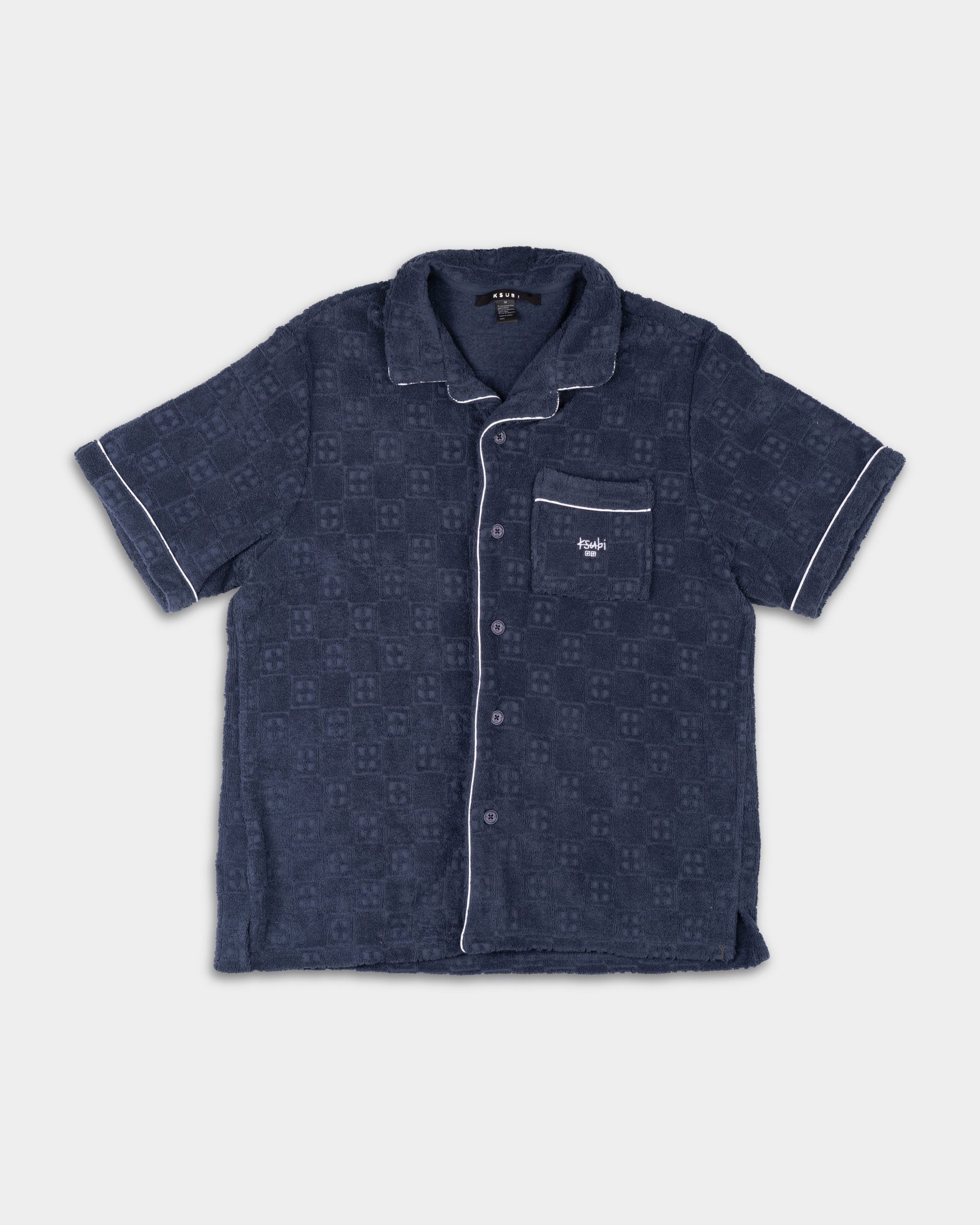 Ksubi Men's Knitted Lounge SS Resort Shirt MPF25SH015 BLU