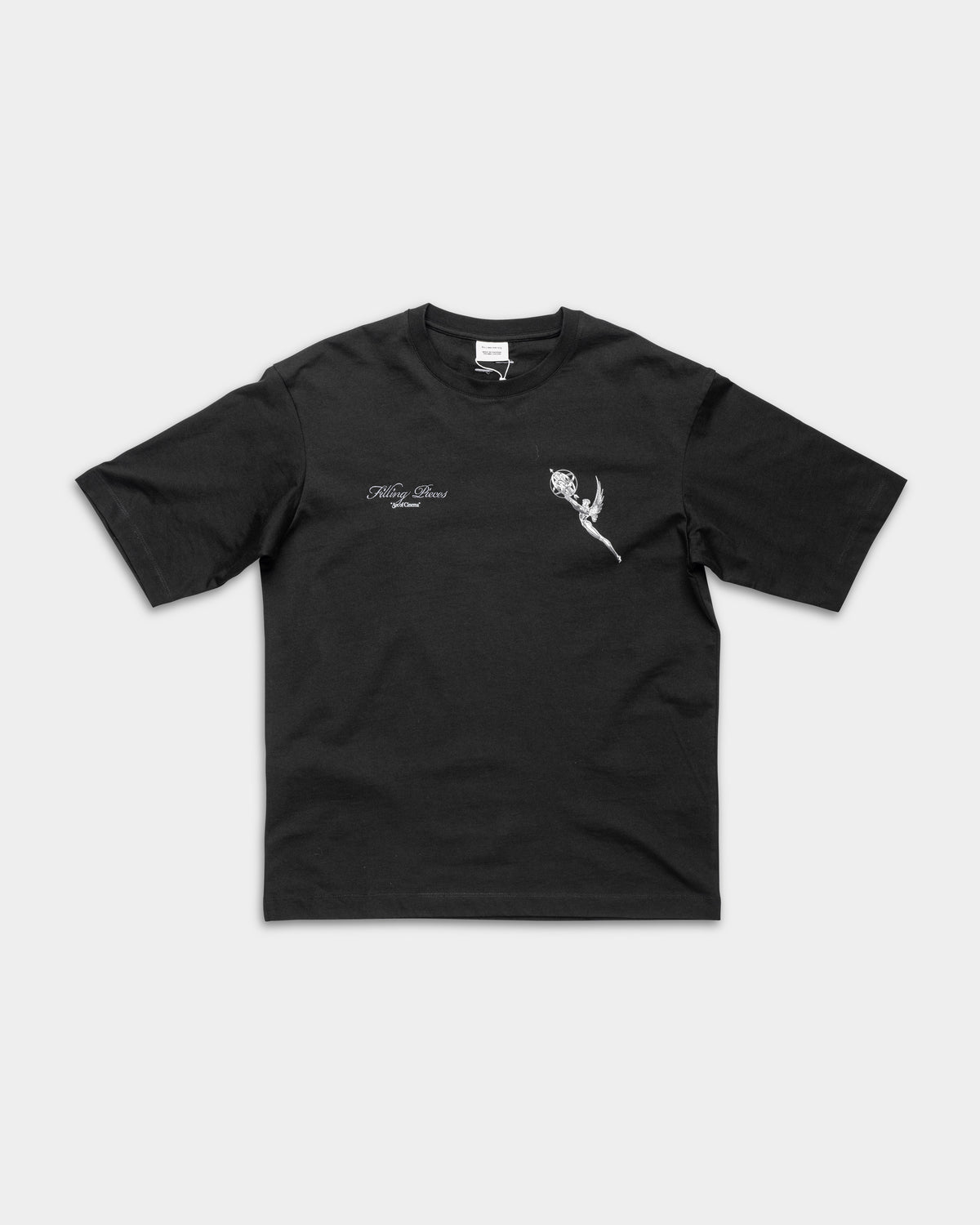 Filling Pieces Mens T Shirt Boxy Chrome Trophy Black | 422620501389-130