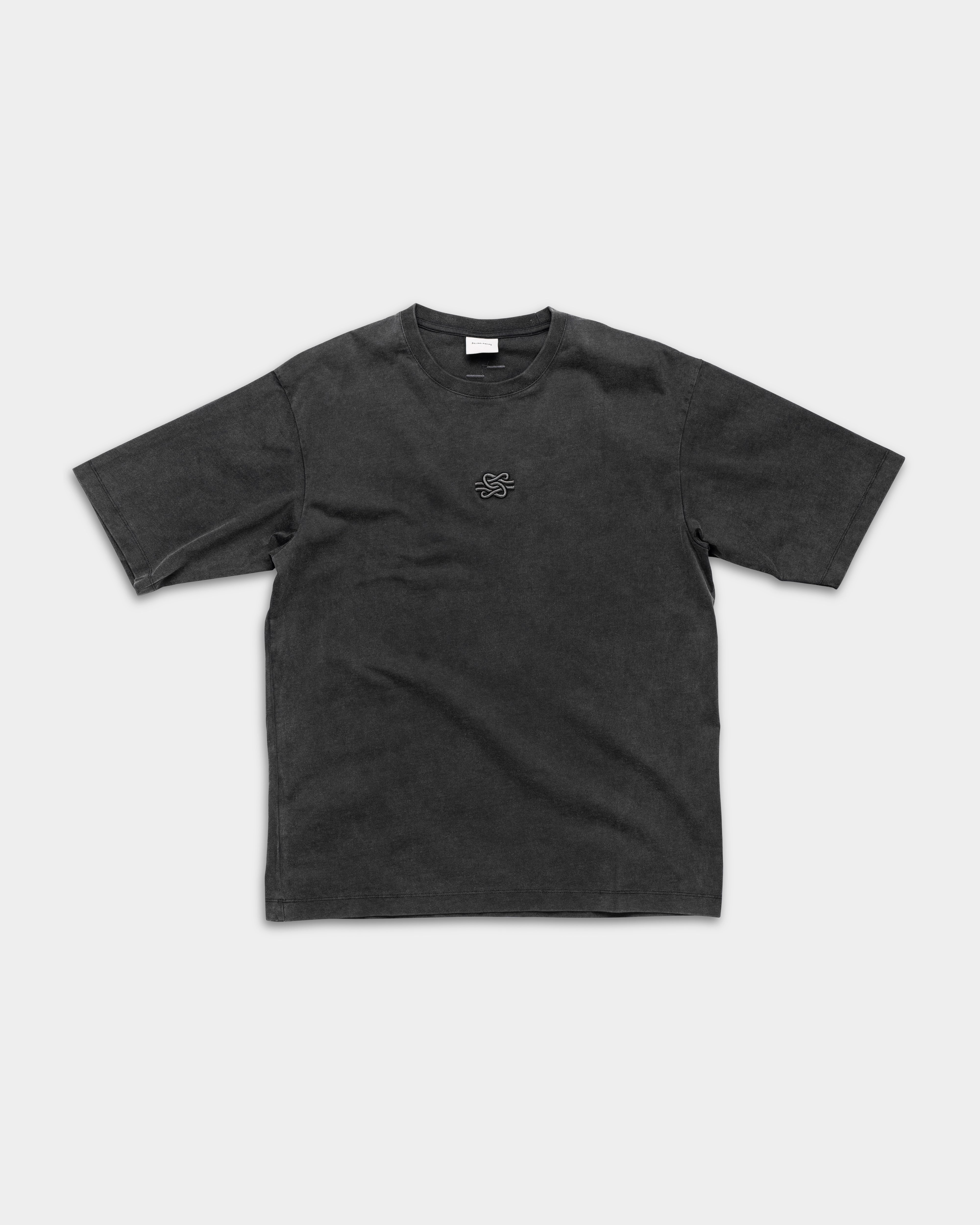 Filling Pieces Mens T Shirt Boxy Embroidered Vintage Black | 412520501142-136