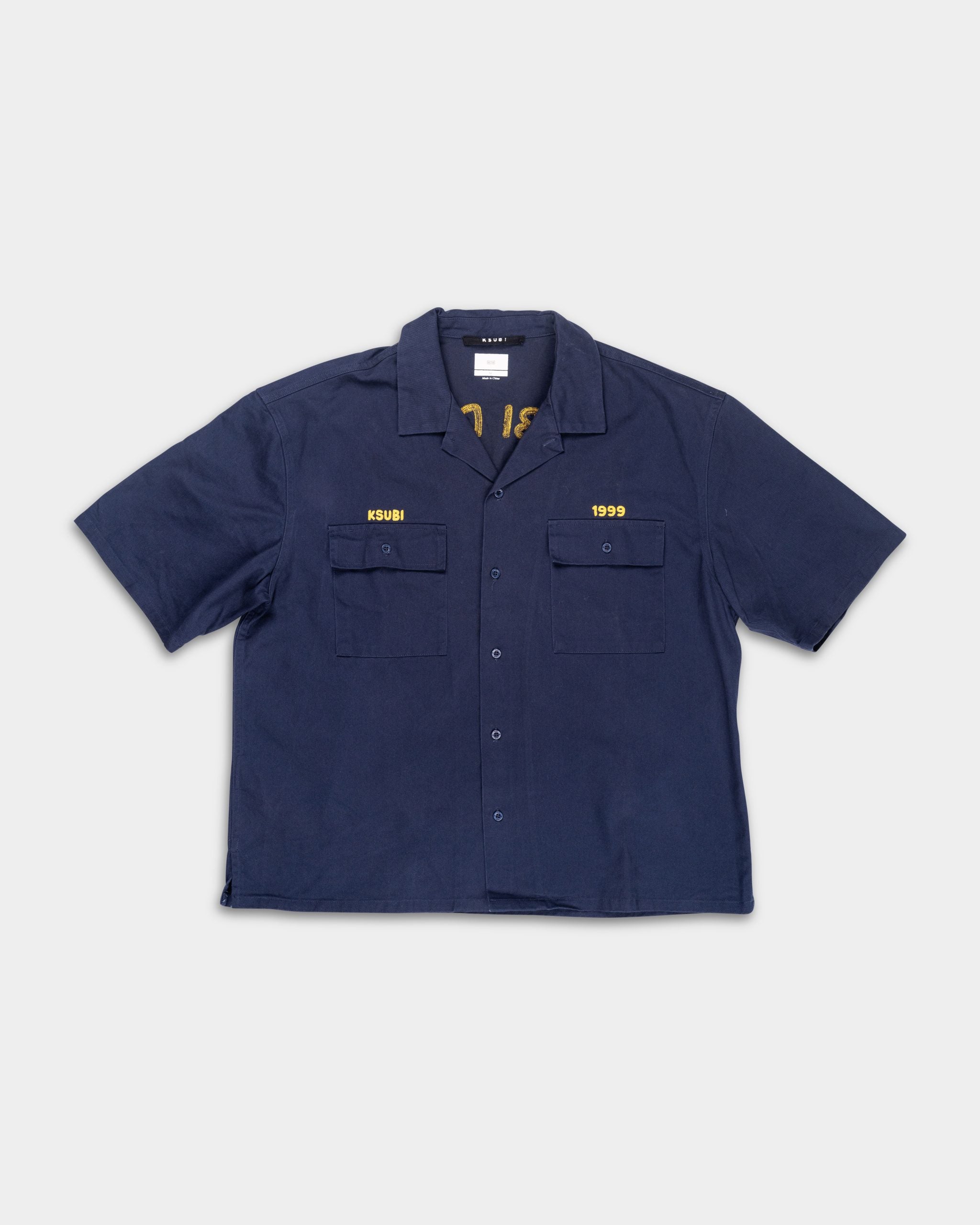Ksubi Men's Woven Mekanik Boiler SS Shirt | MFA25SH007-BLU