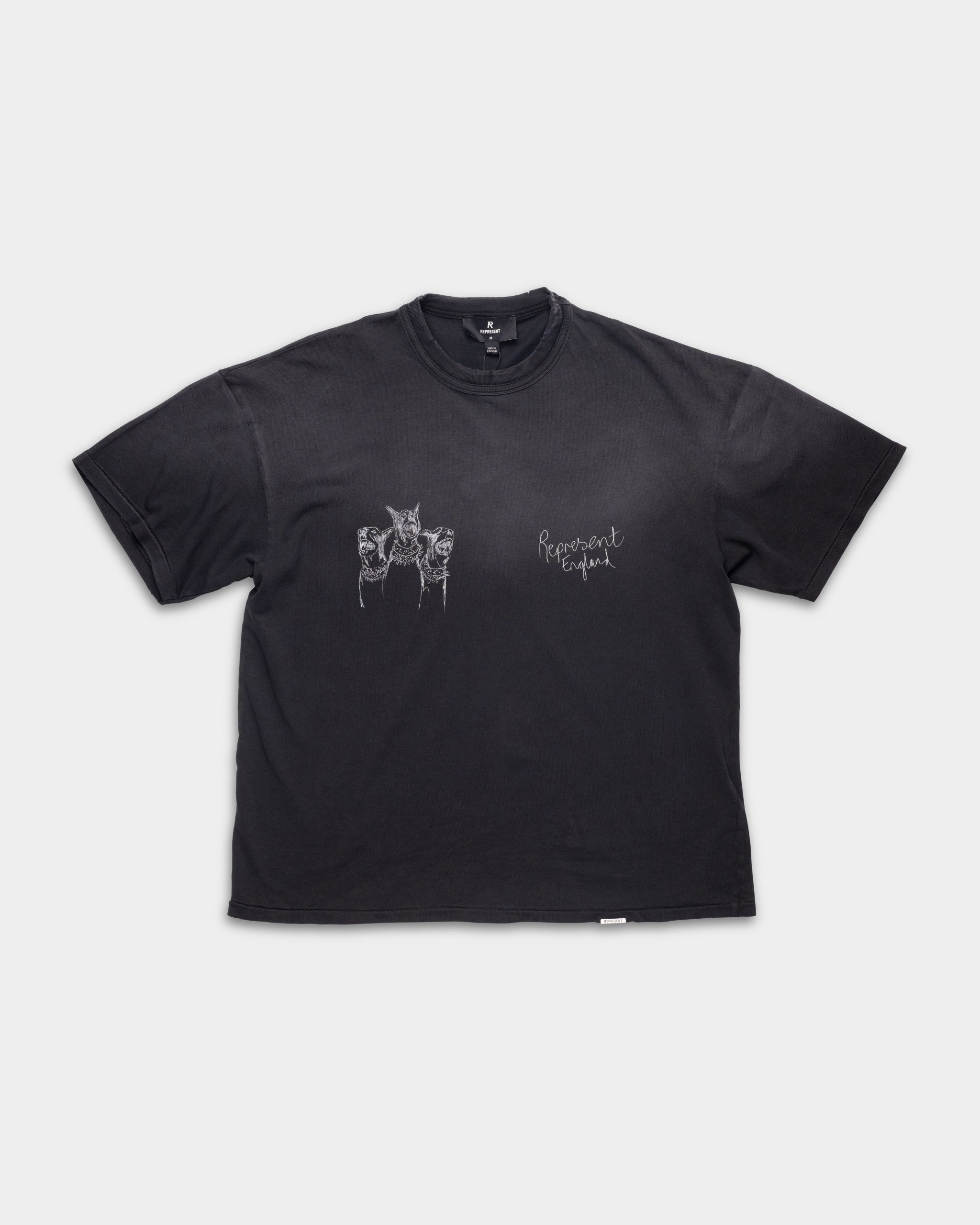 Represent Men's Hand Drawn Thoroughbred Dogs T Shirt | MLM100383-03-Aged Black