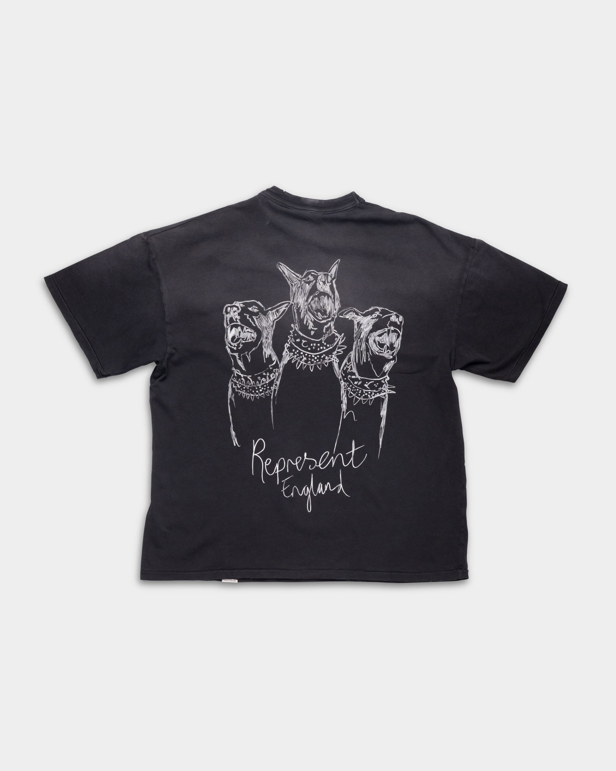 Represent Men's Hand Drawn Thoroughbred Dogs T Shirt | MLM100383-03-Aged Black