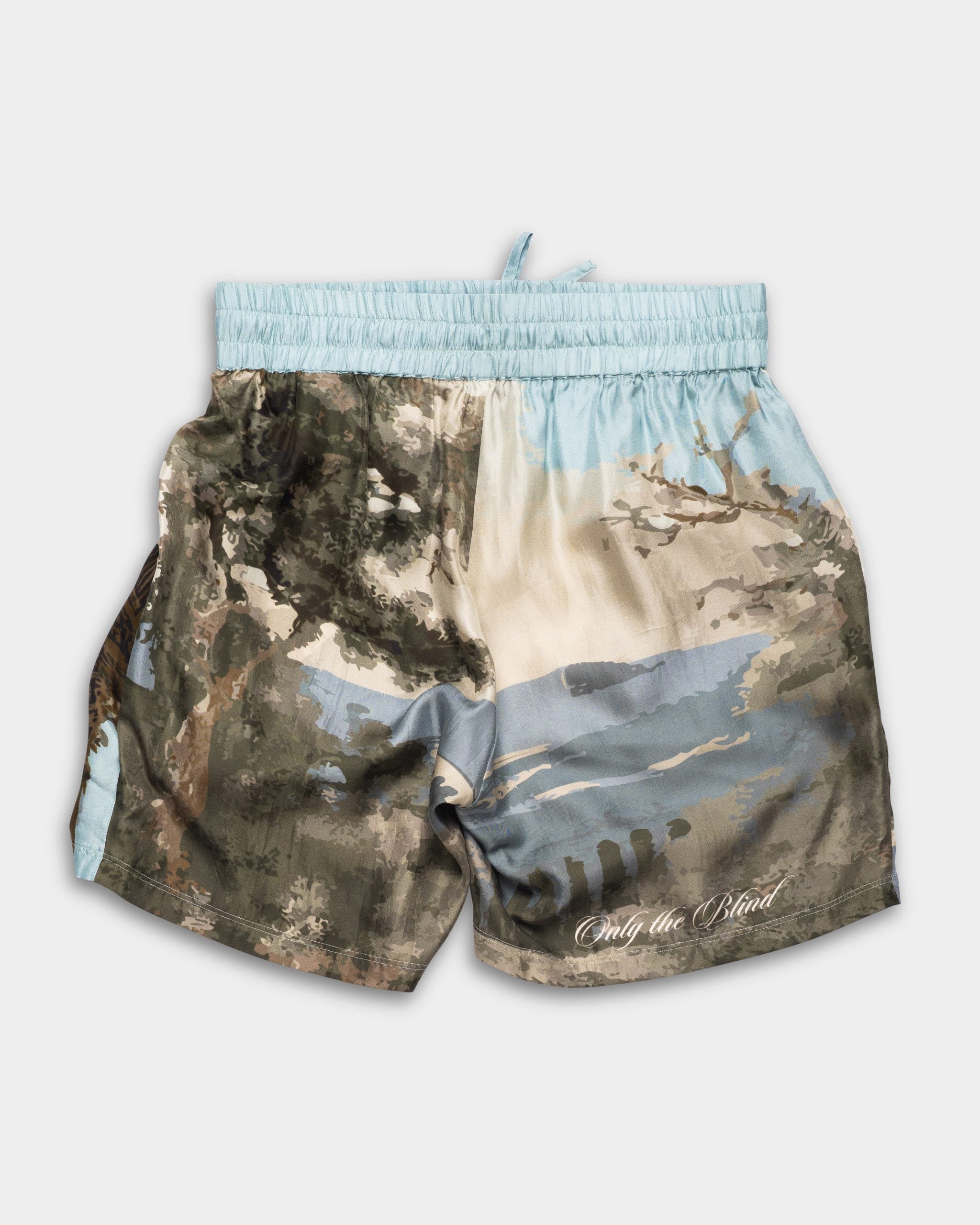 Only The Blind Echoes Of Angels Silk Shorts Blue | OTB-BS1631