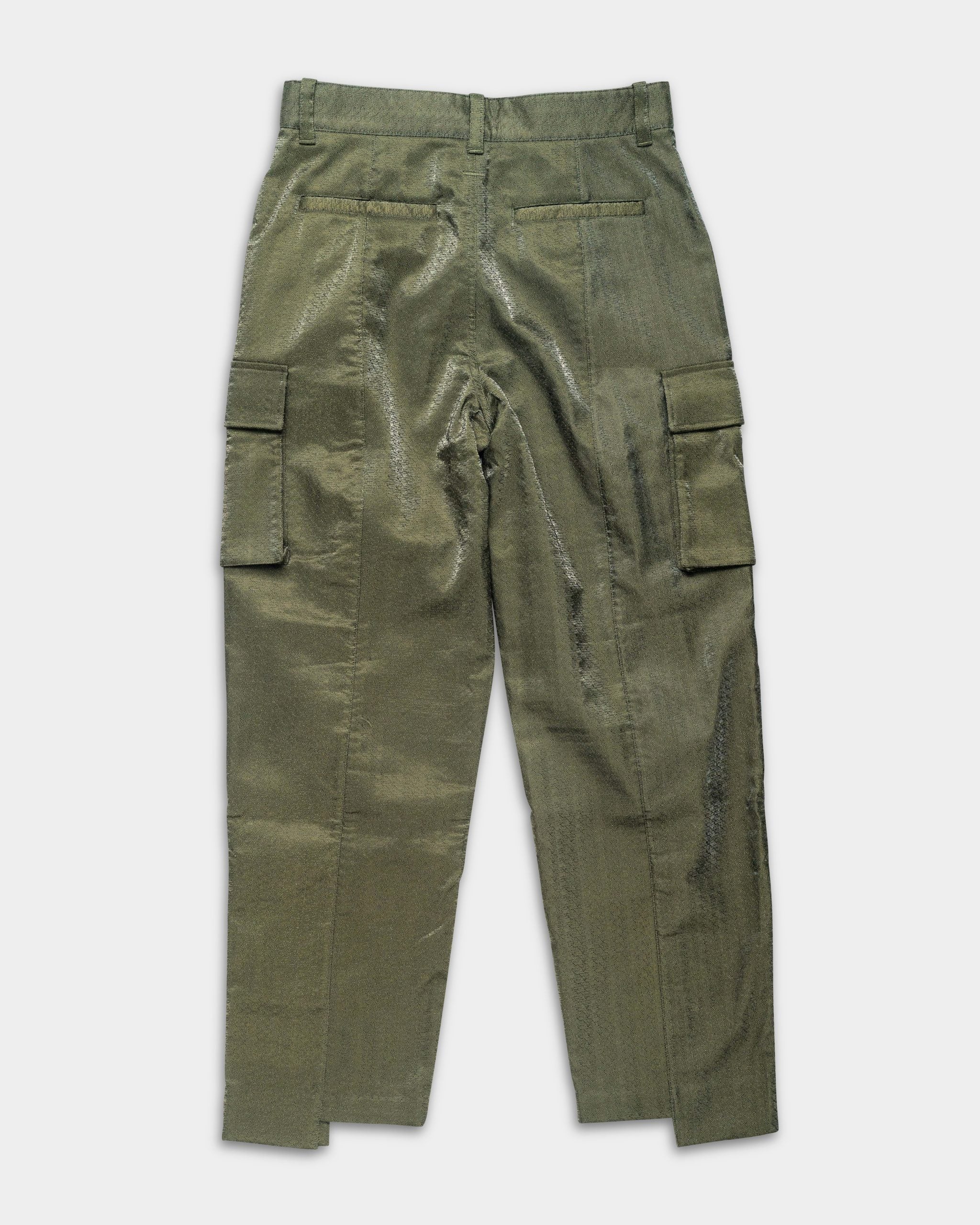 Only The Blind Iridescent Green Embroidered Pants | OTB-BC1655