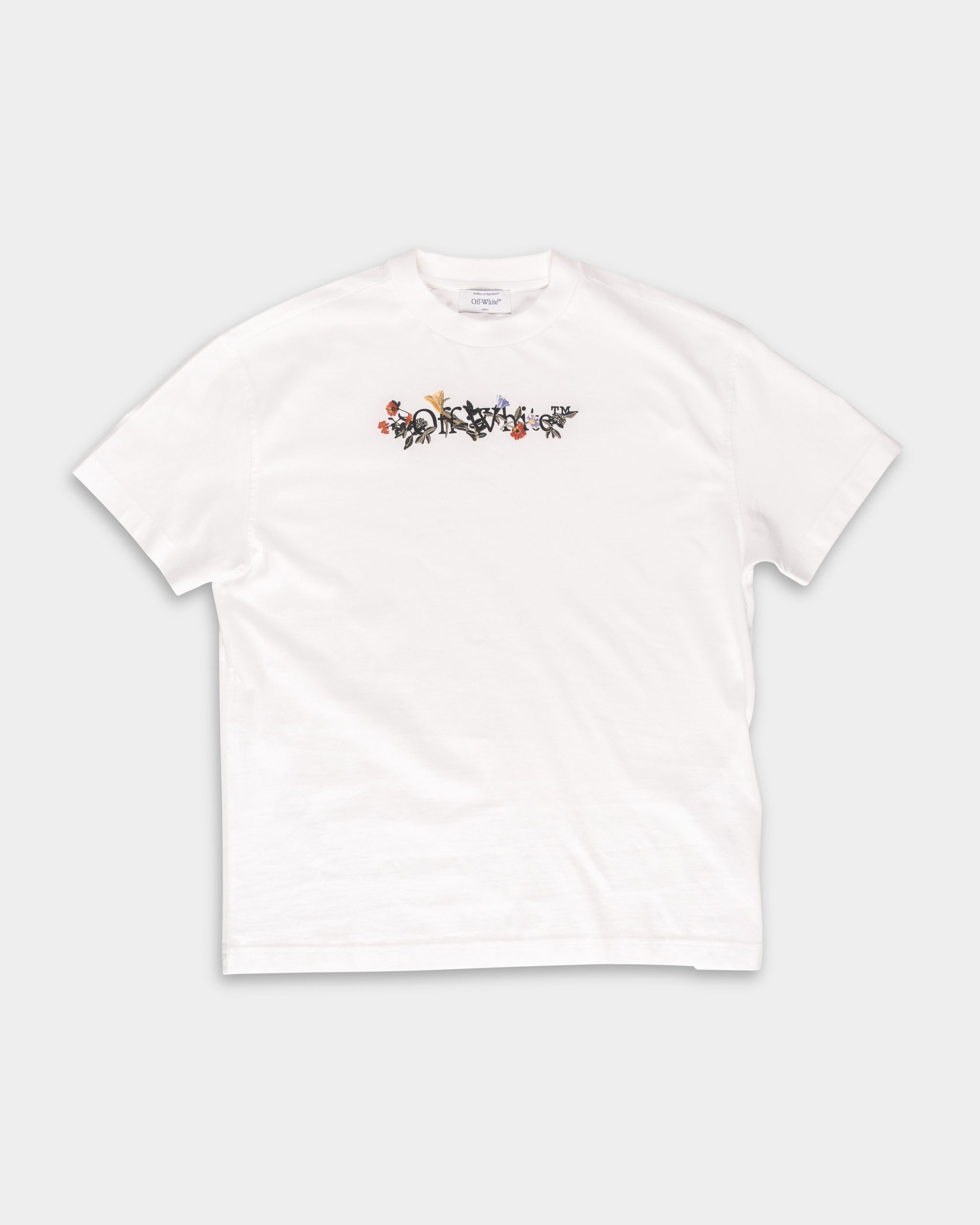 Off White Ladies Bookish Flowers Regular Tee White/Black | 2AA089F25JER002-W102-0110