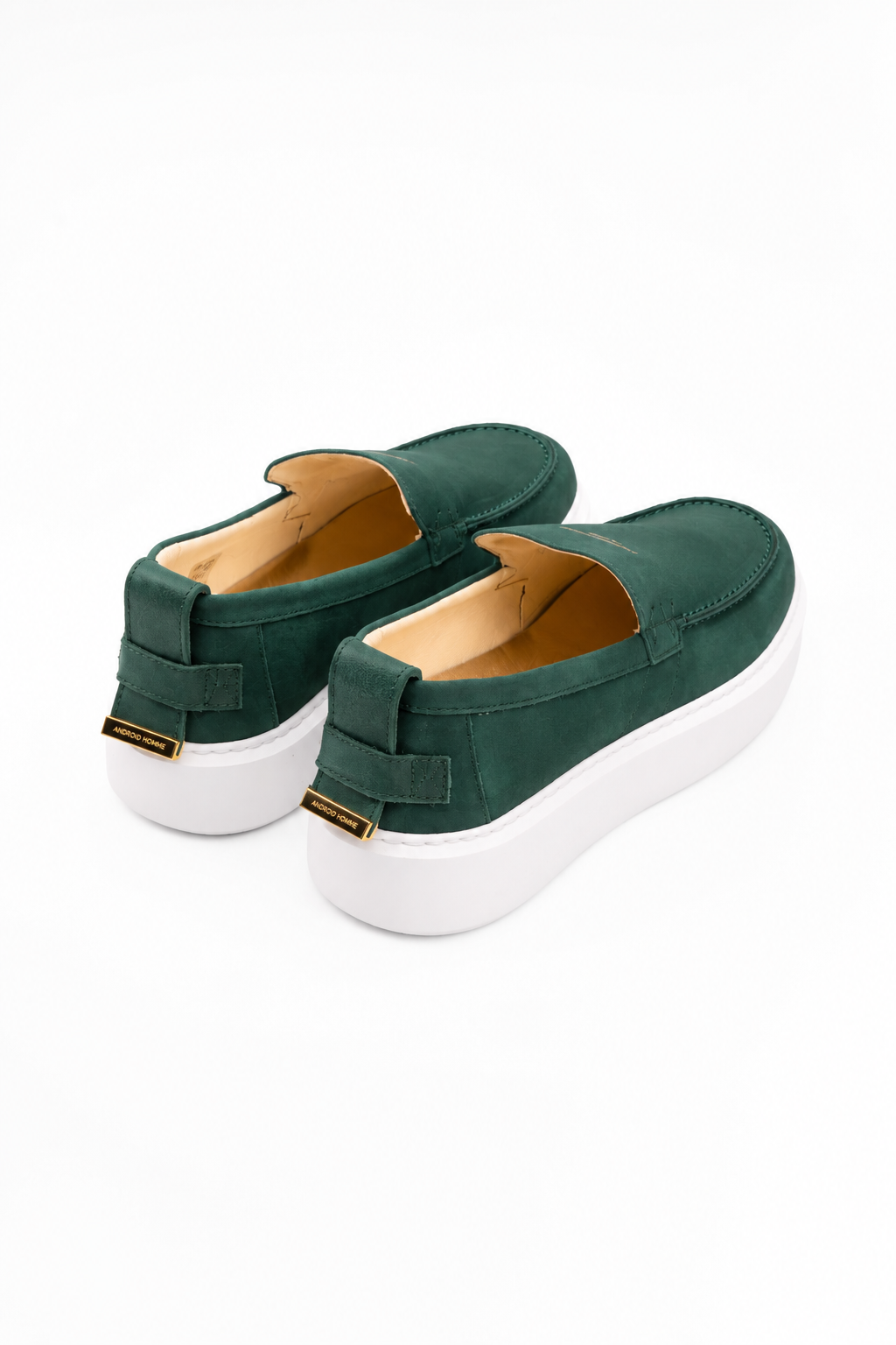 Android Homme Men's Oversized Loafer Nubuck & Hardware Detail Logo Green | AHP263-47