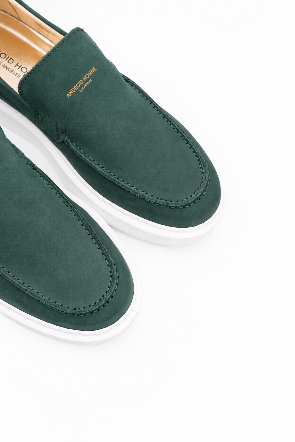 Android Homme Men's Oversized Loafer Nubuck & Hardware Detail Logo Green | AHP263-47