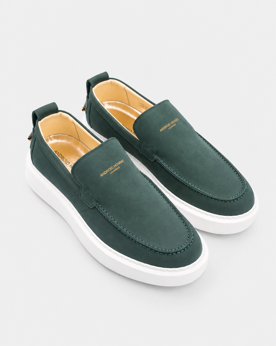 Android Homme Men's Oversized Loafer Nubuck & Hardware Detail Logo Green | AHP263-47