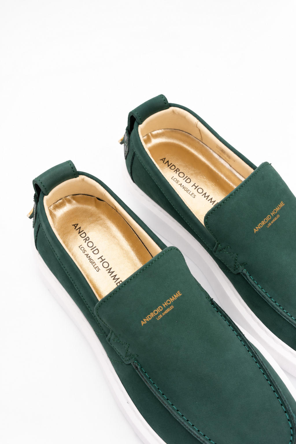 Android Homme Men's Oversized Loafer Nubuck & Hardware Detail Logo Green | AHP263-47