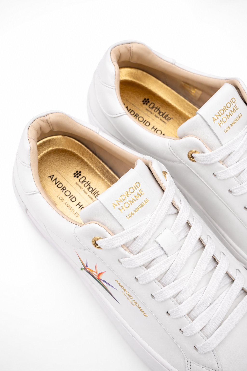 Android Homme Men's Venice Bird of Paradise Print Leather Sneaker White | AHP261-46