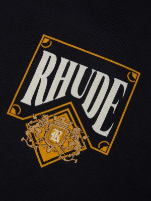 Rhude Men's Playing Card Hoodie Vintage Black/Yellow | RHSS26HO05012-6185