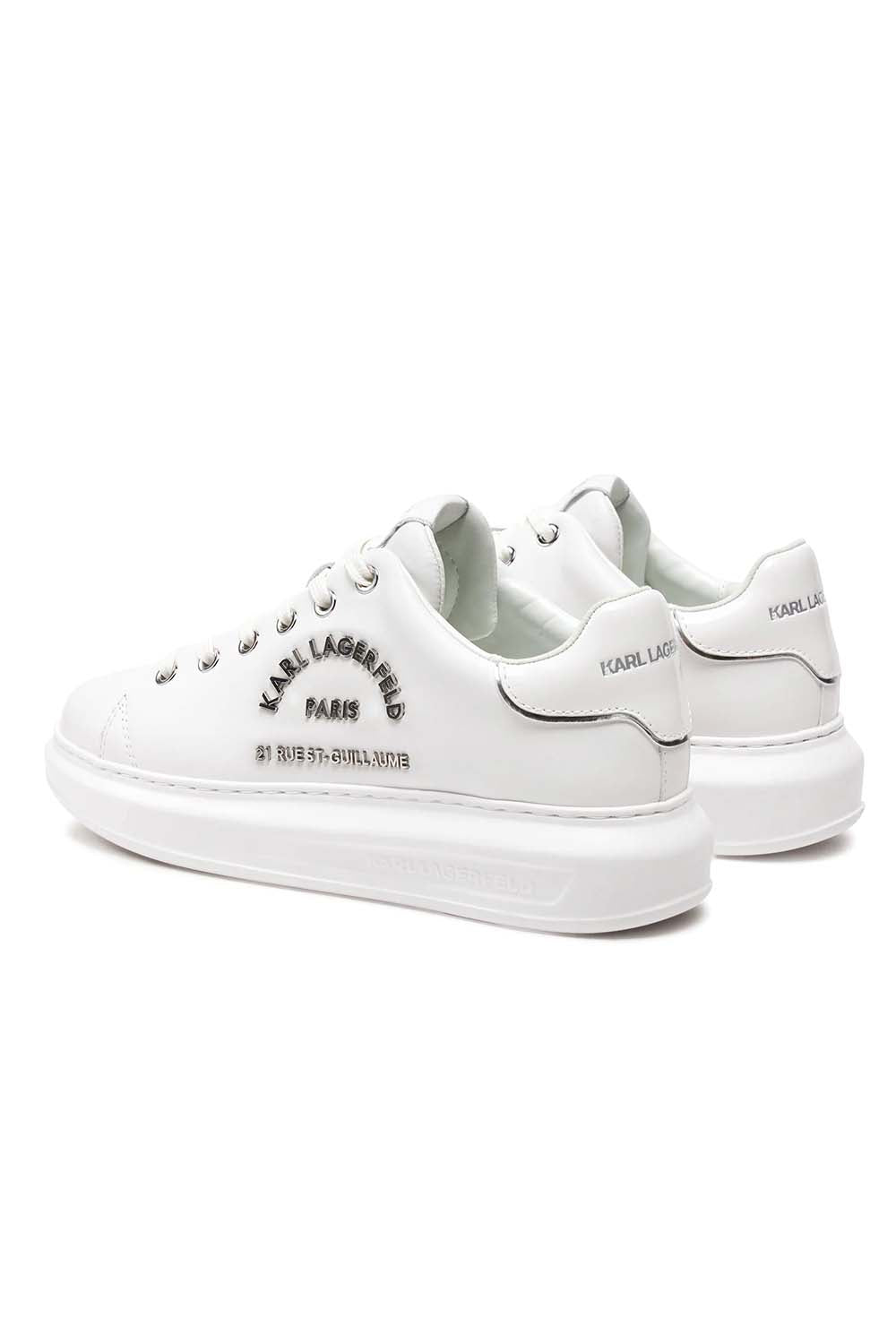 (Core) Karl Lagerfeld Ladies Kapri Metal Maison Lo White Lthr w/Silver | KL62539K-01S