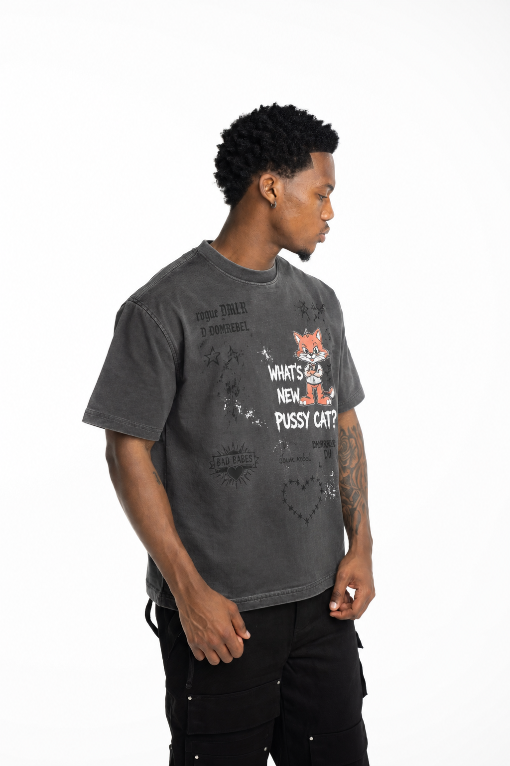 Dom Rebel Men's What's New T Shirt | Faded Black