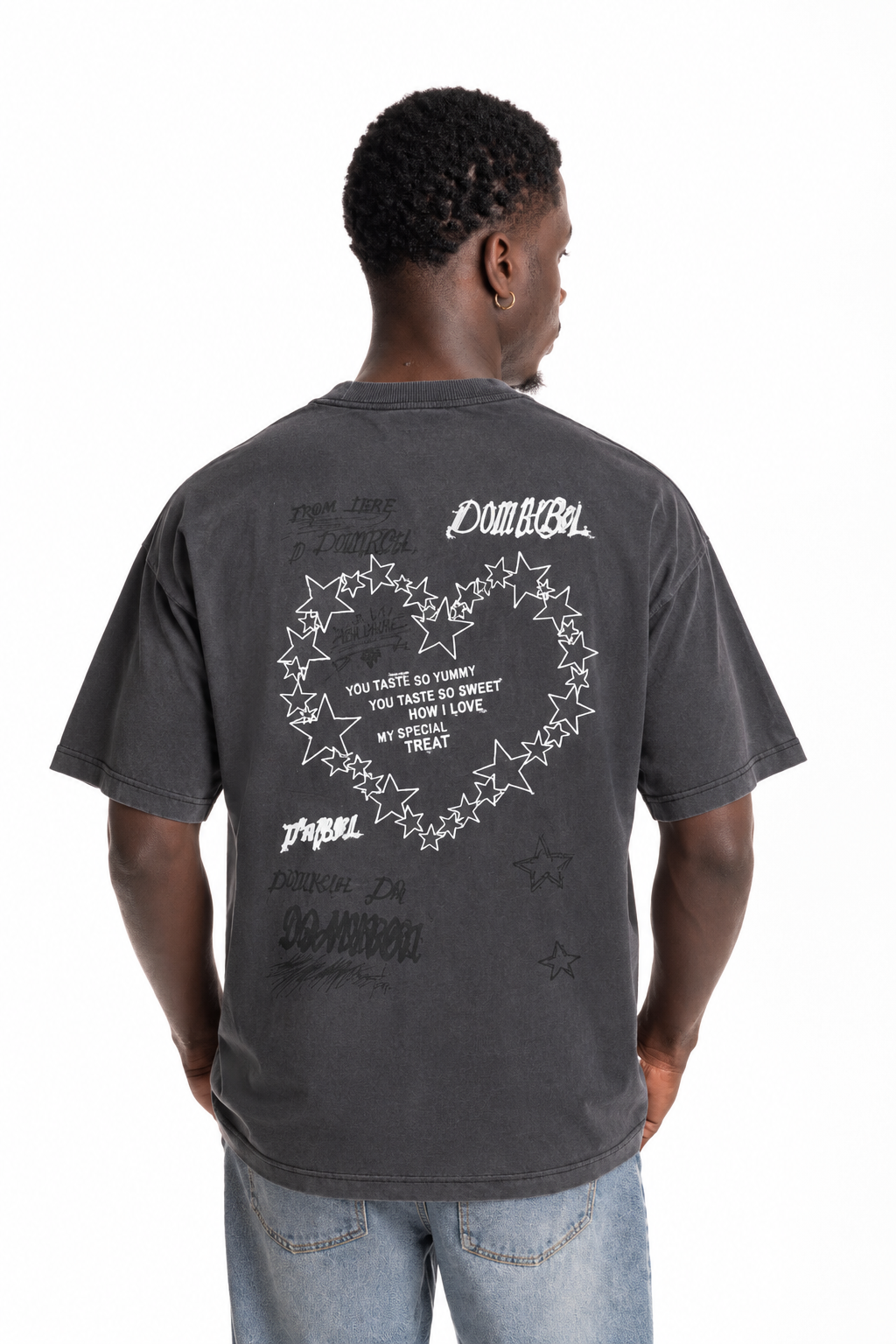 Dom Rebel Men's Treats T Shirt | Faded Black