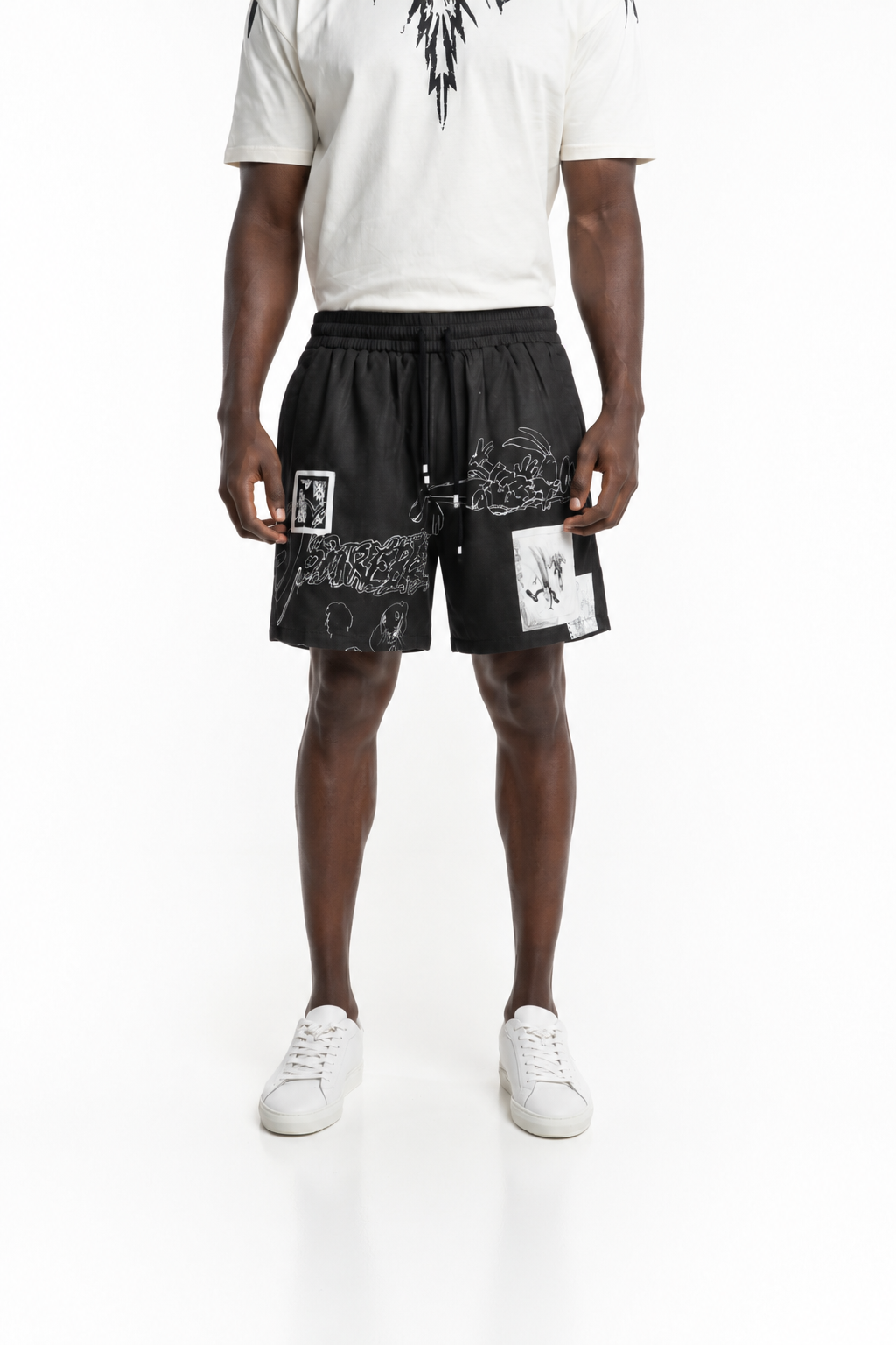 Dom Rebel Men's Assemblage Camp Collar Shorts | Black