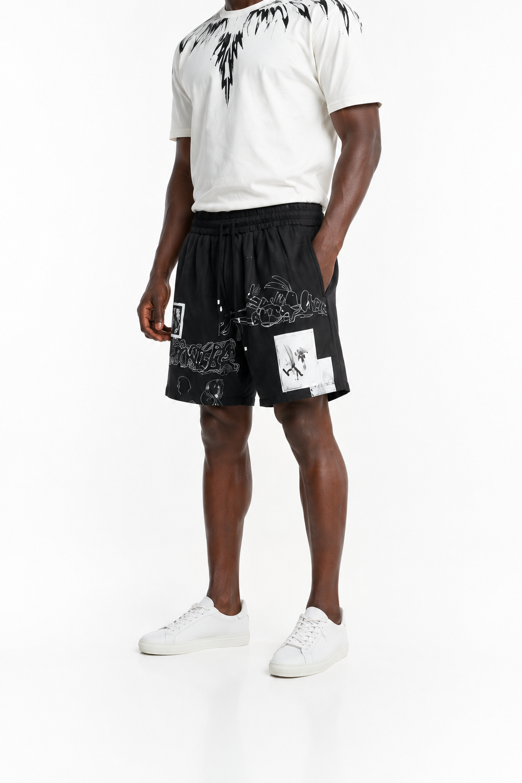 Dom Rebel Men's Assemblage Camp Collar Shorts | Black