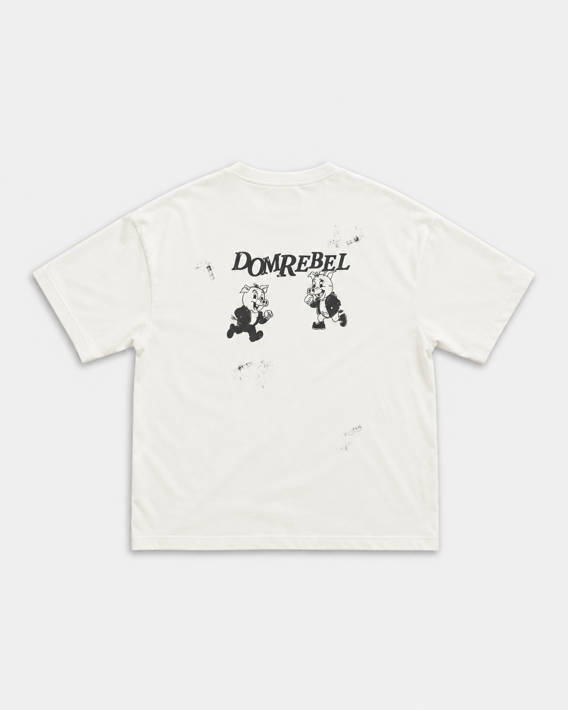 Dom Rebel Men's Pig T Shirt | Old White